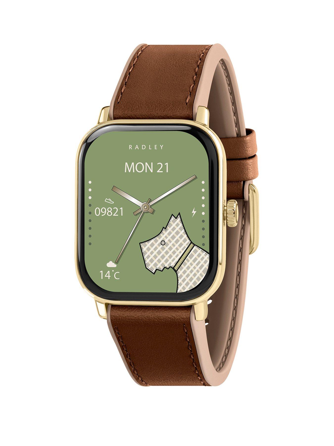 Radley Series 56 Cognac  &  Porcini Leather Silicone Strap Smart Watch