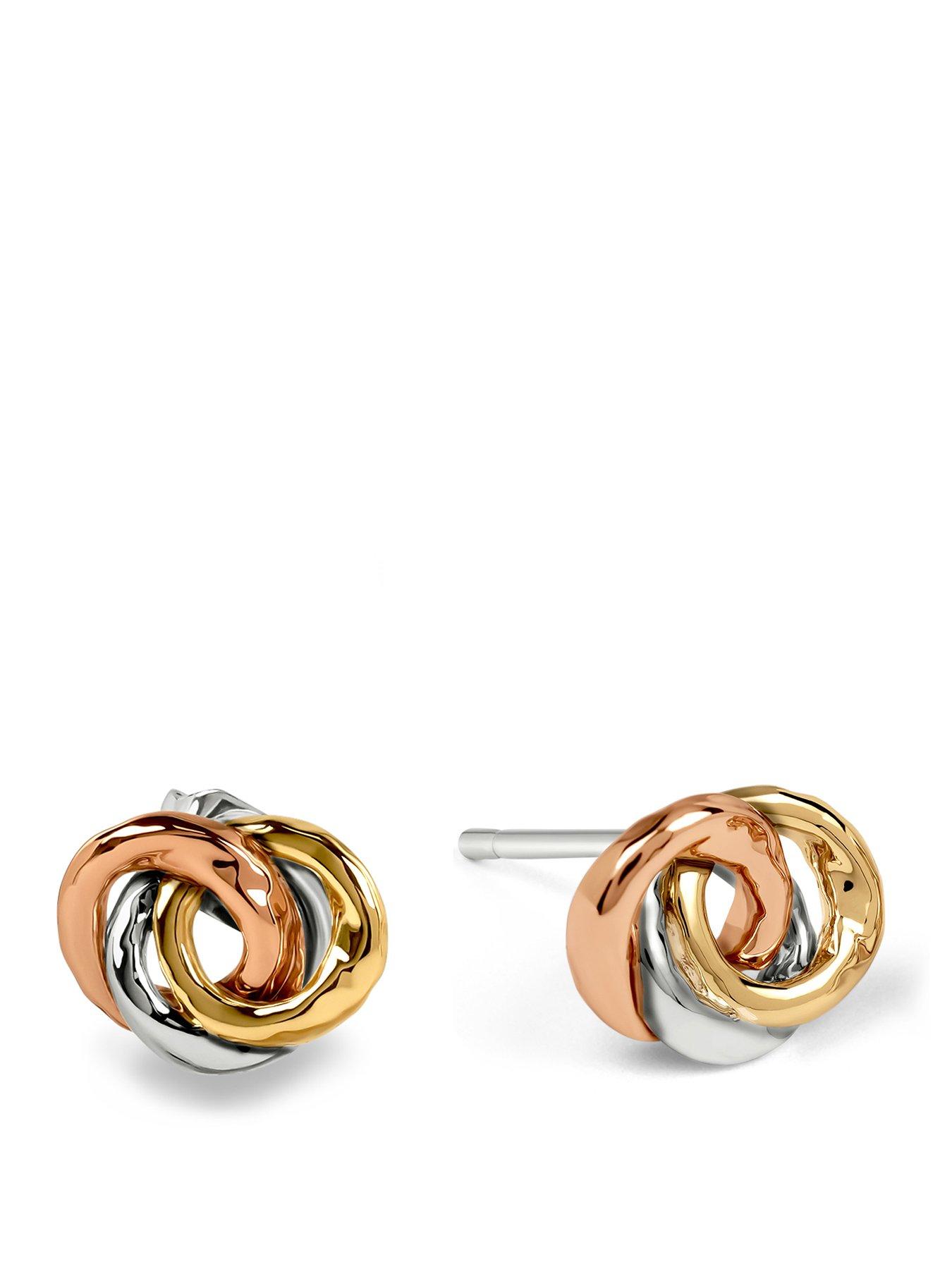 Radley Triple Plated Hammered Ring Stud Earrings