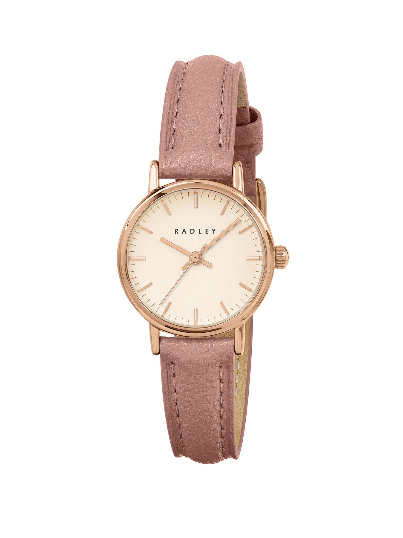 Radley Rose Gold Plated Case Carnation Pink Leather Strap Watch