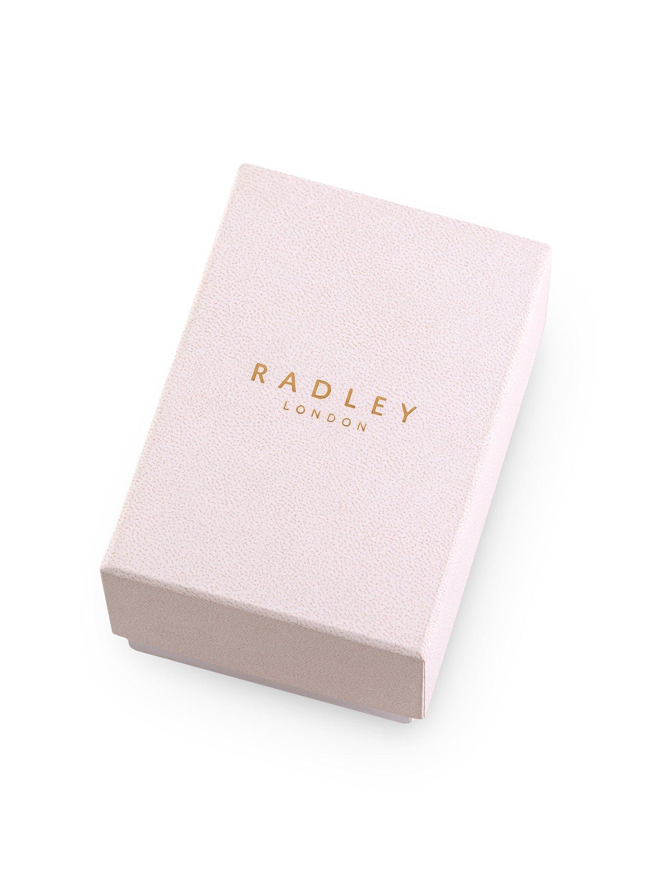 Image 4 of 4 of Radley Pale Gold Plated Rectangular Case Black Leather Strap Watch