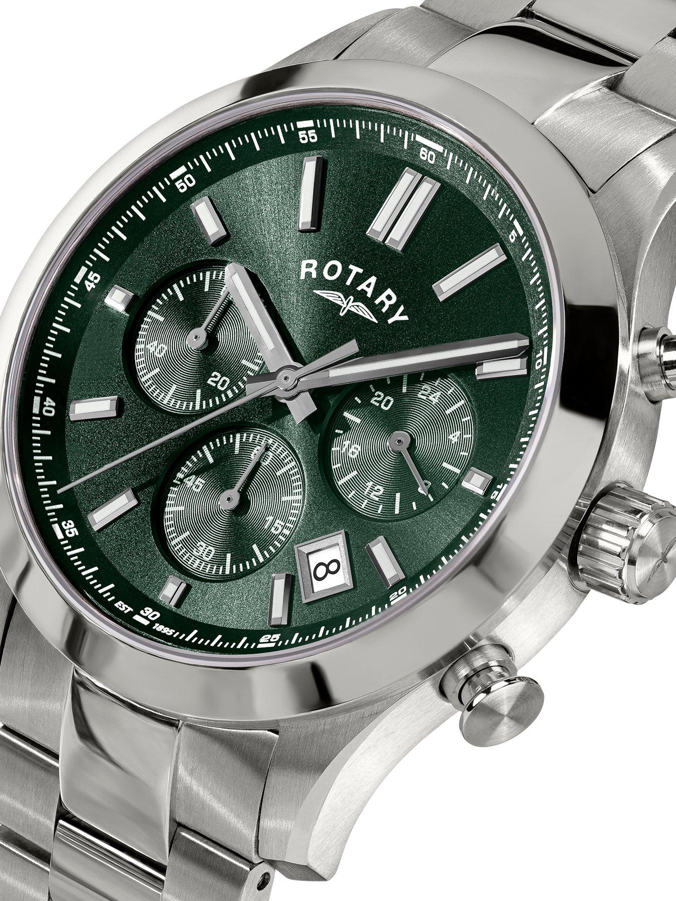 Image 2 of 6 of Rotary Men's SS Chronograph Bracelet Green Dial 50m