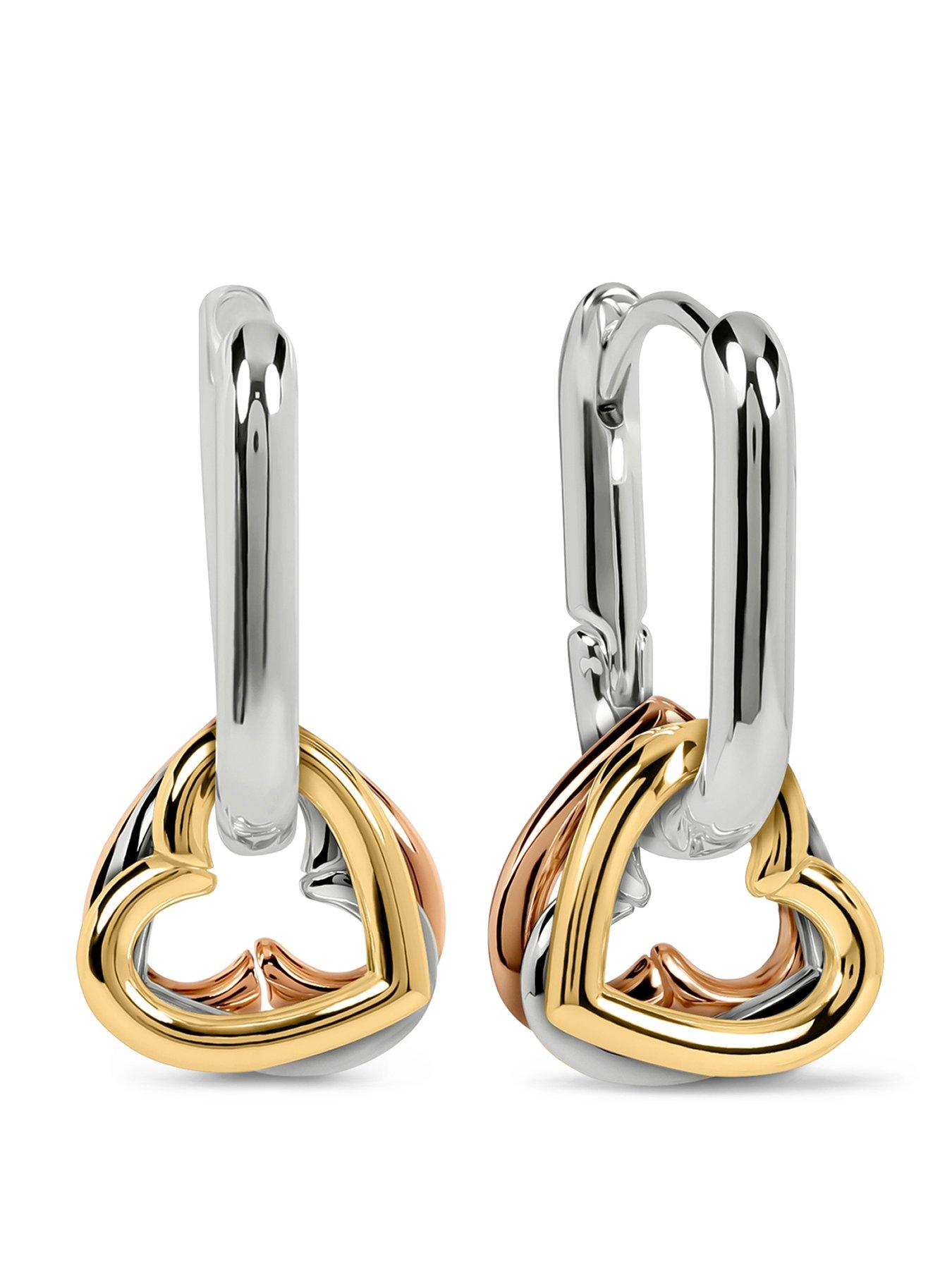 Radley Triple Plated Heart Charm Hoop Earring