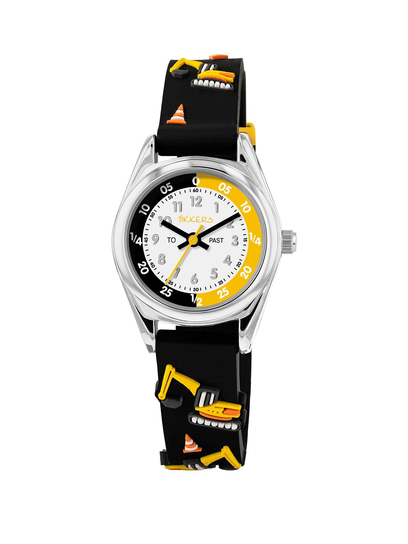 Image 1 of 5 of Tikkers Time Teacher 3D Digger Black Silicone Strap Watch