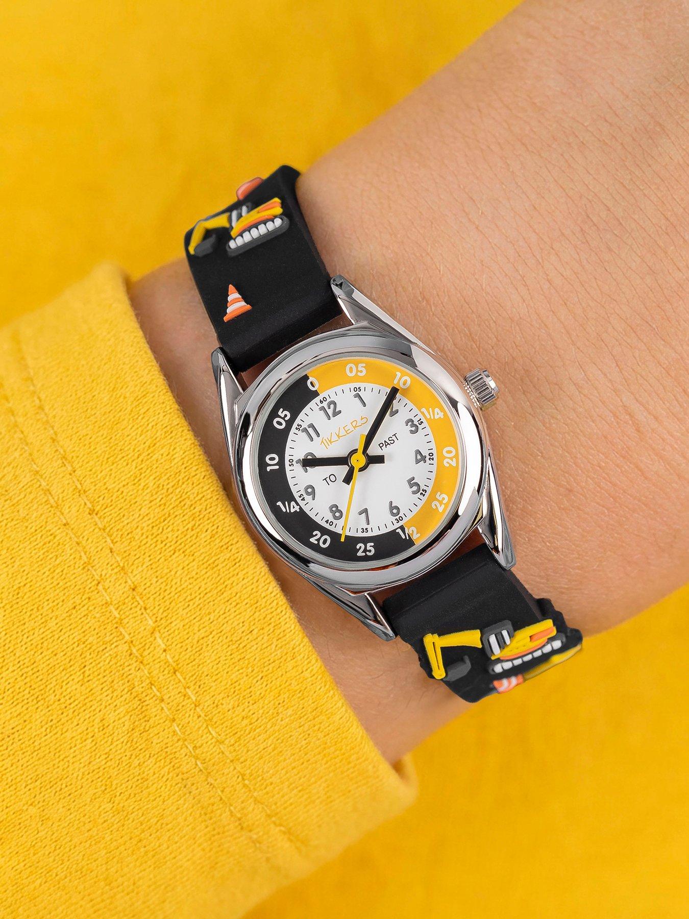 Image 2 of 5 of Tikkers Time Teacher 3D Digger Black Silicone Strap Watch