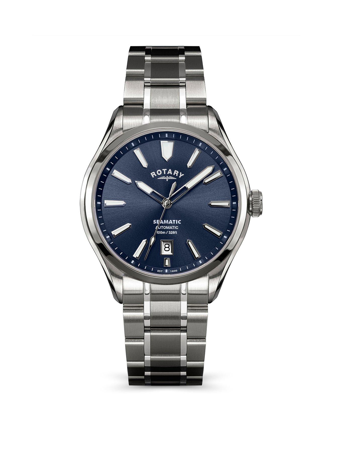 Rotary Rotary Men's Seamatic SS Bracelet Blue Dial 100m