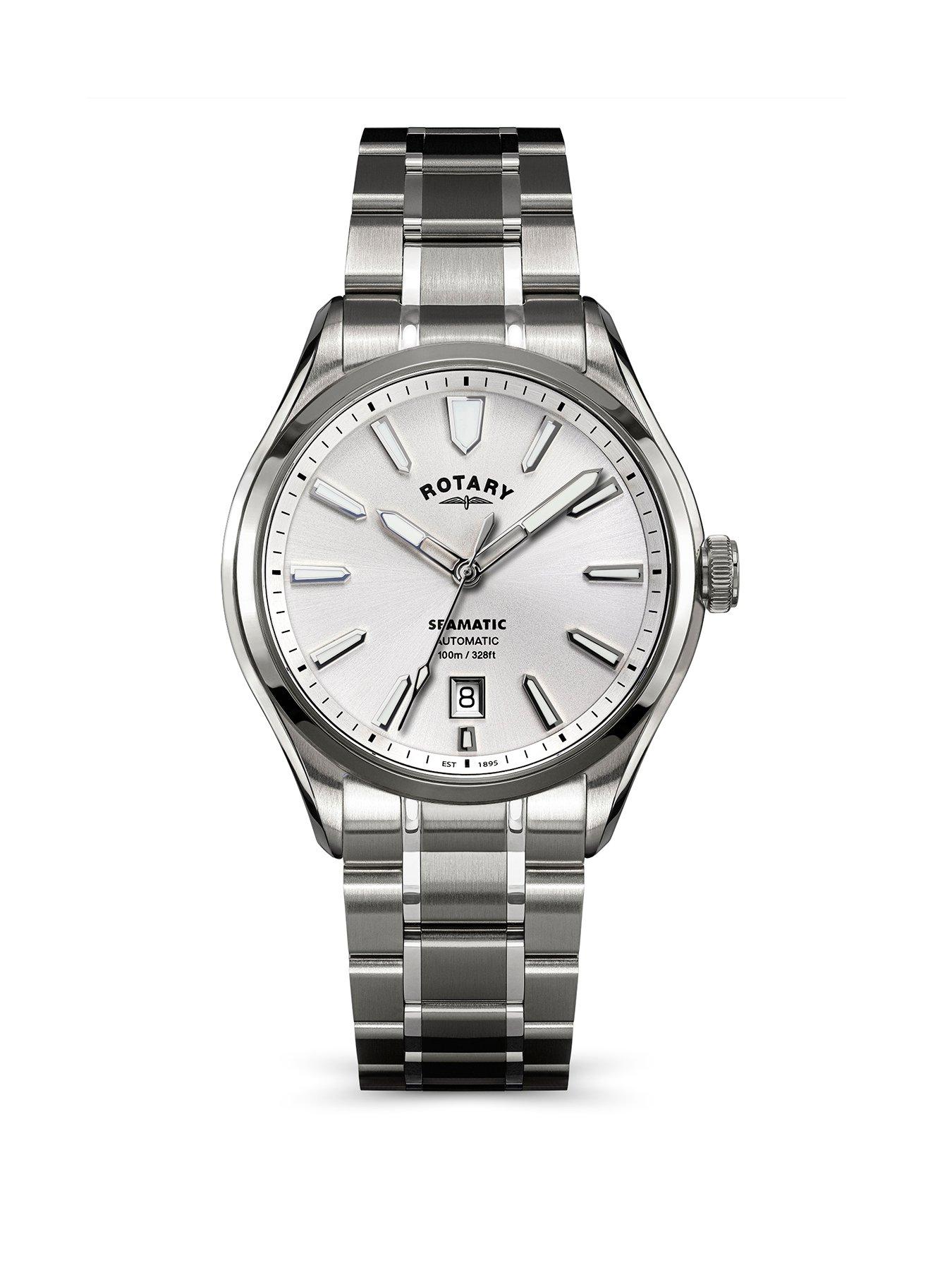 Rotary Men'S Seamatic Ss Bracelet Silver Dial 100M