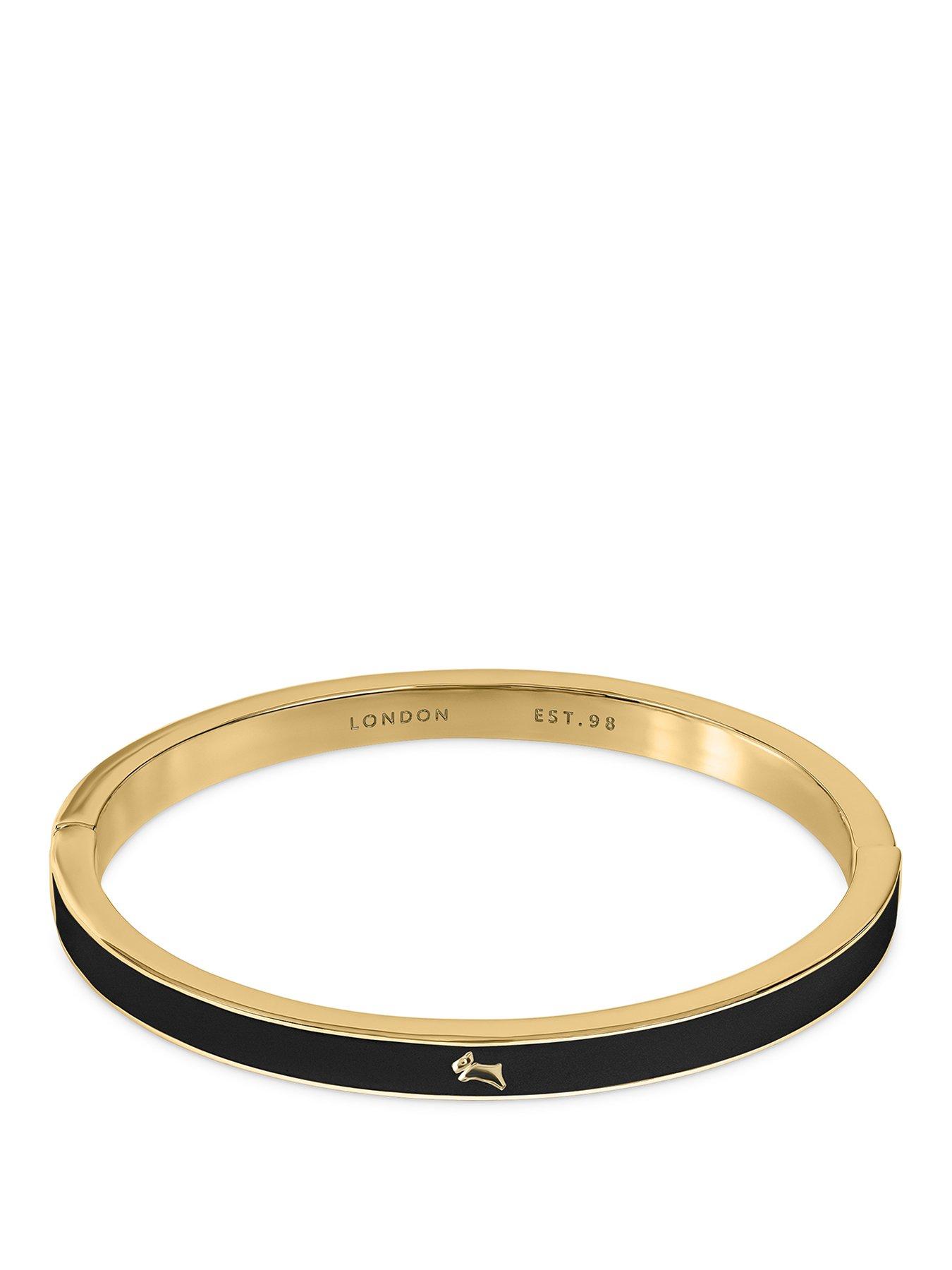 Radley 18ct GP Bangle with Black Enamel