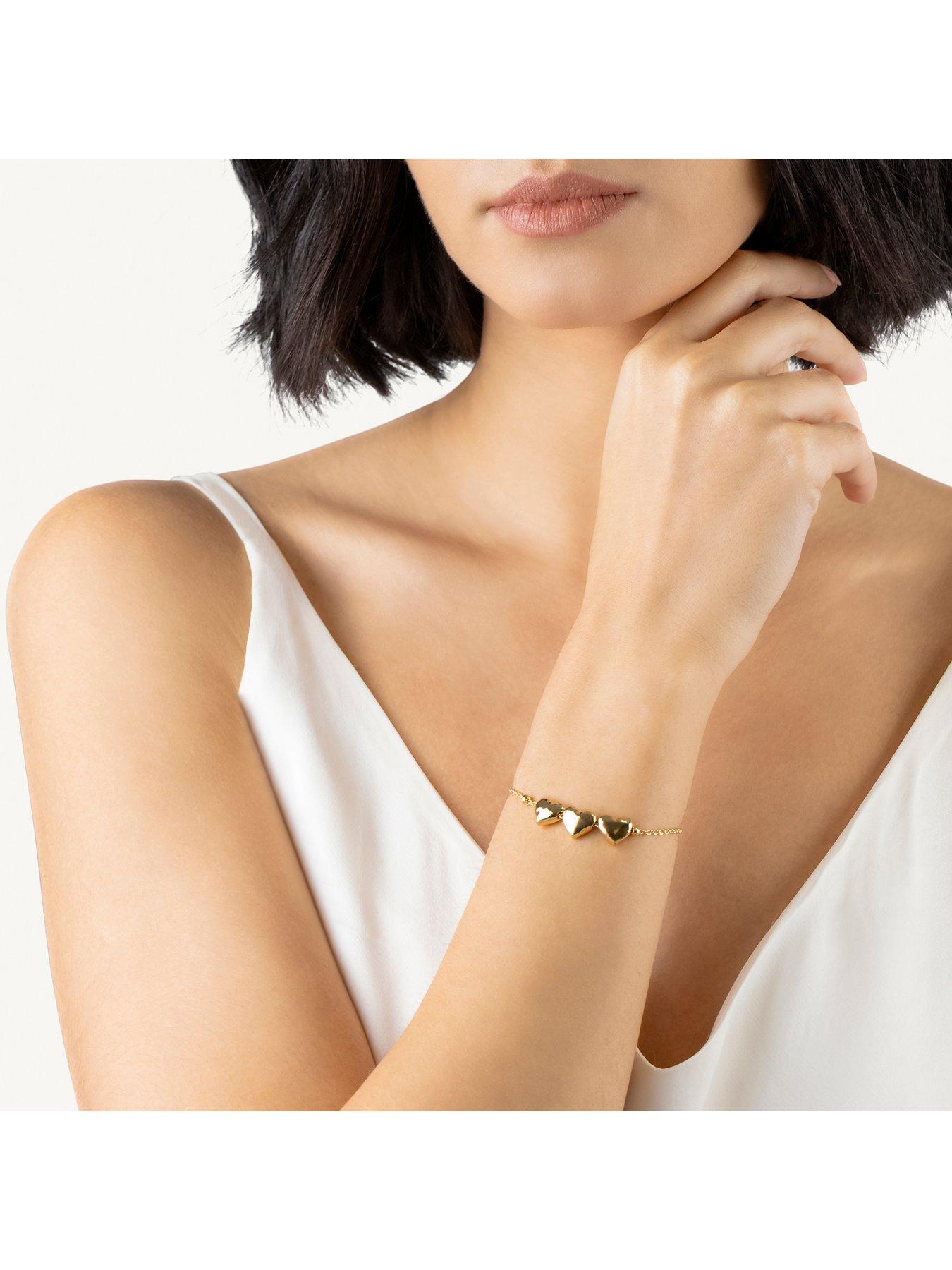 Image 2 of 4 of Radley 18ct Gold Triple Hammered Heart Charm Bracelet
