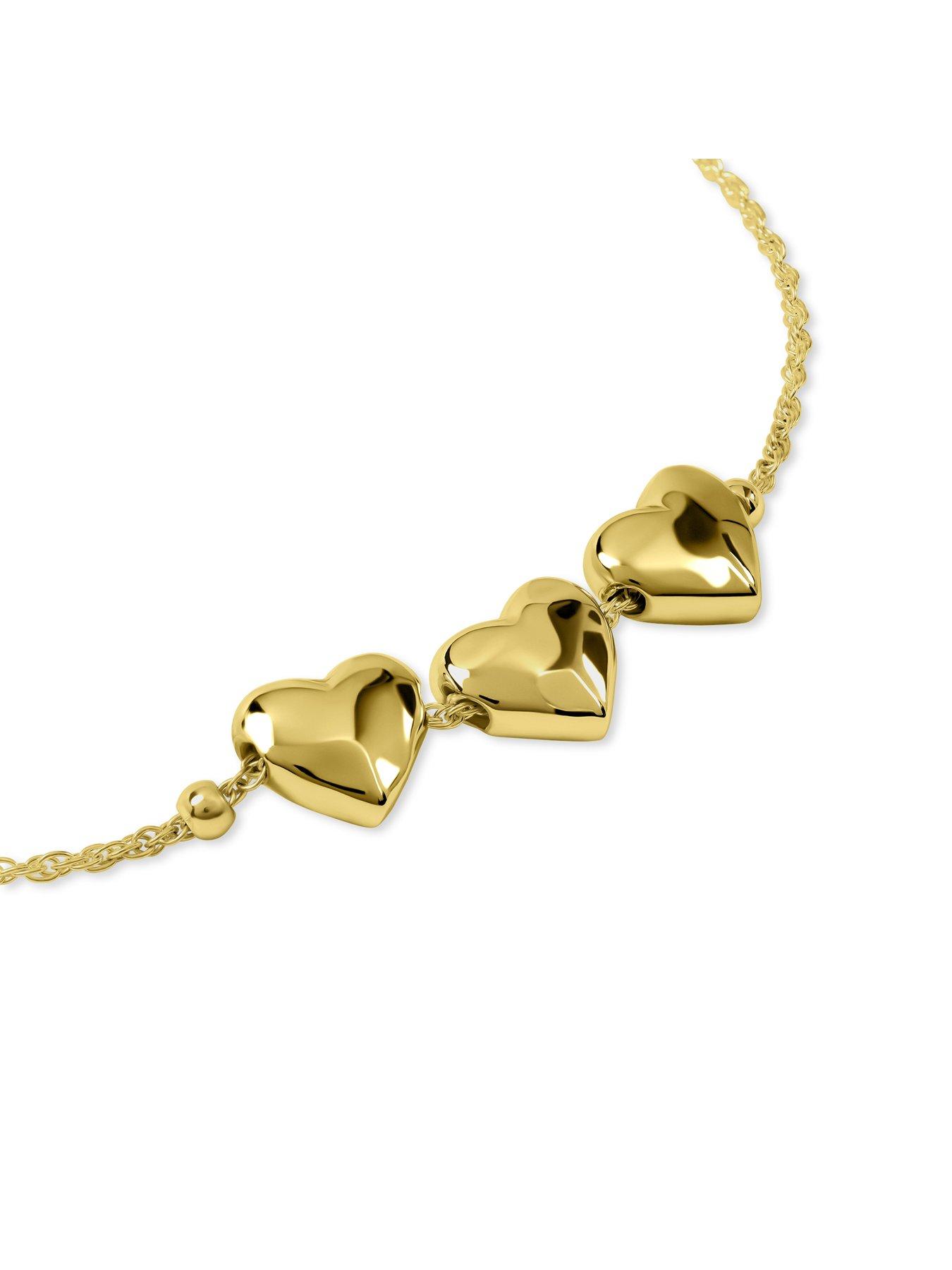 Image 3 of 4 of Radley 18ct Gold Triple Hammered Heart Charm Bracelet