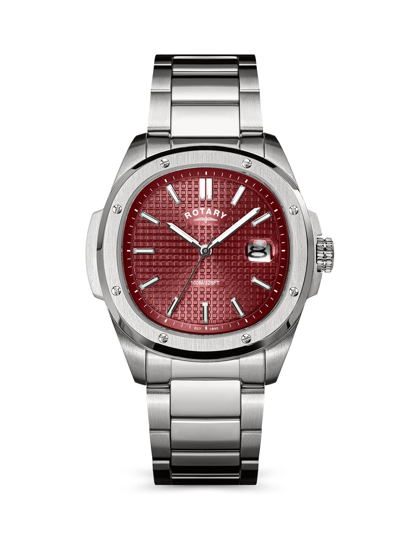 Rotary Men's SS Blt Claret Dial 100m