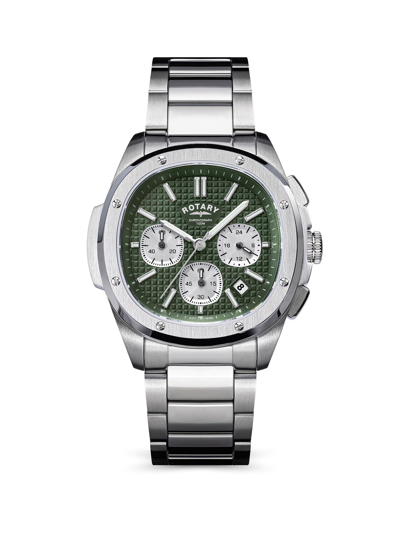 Rotary Rotary Men'S Ss Chronograph Bracelet Green Dial 100M
