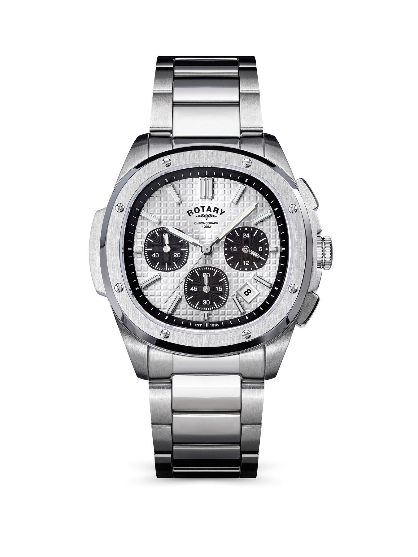 Rotary Rotary Men's  SS Chronograph Bracelet Silver Dial 100m