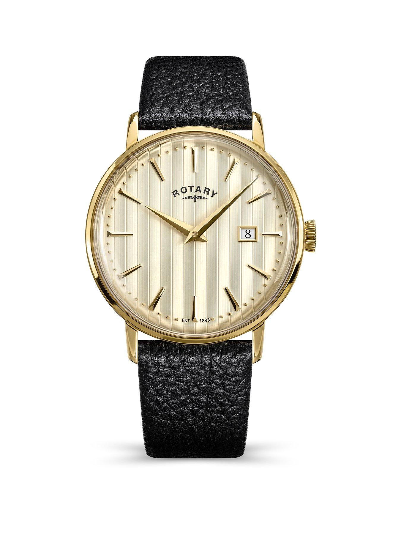 Rotary Men's GP Brown Strap Cream Dial 50m