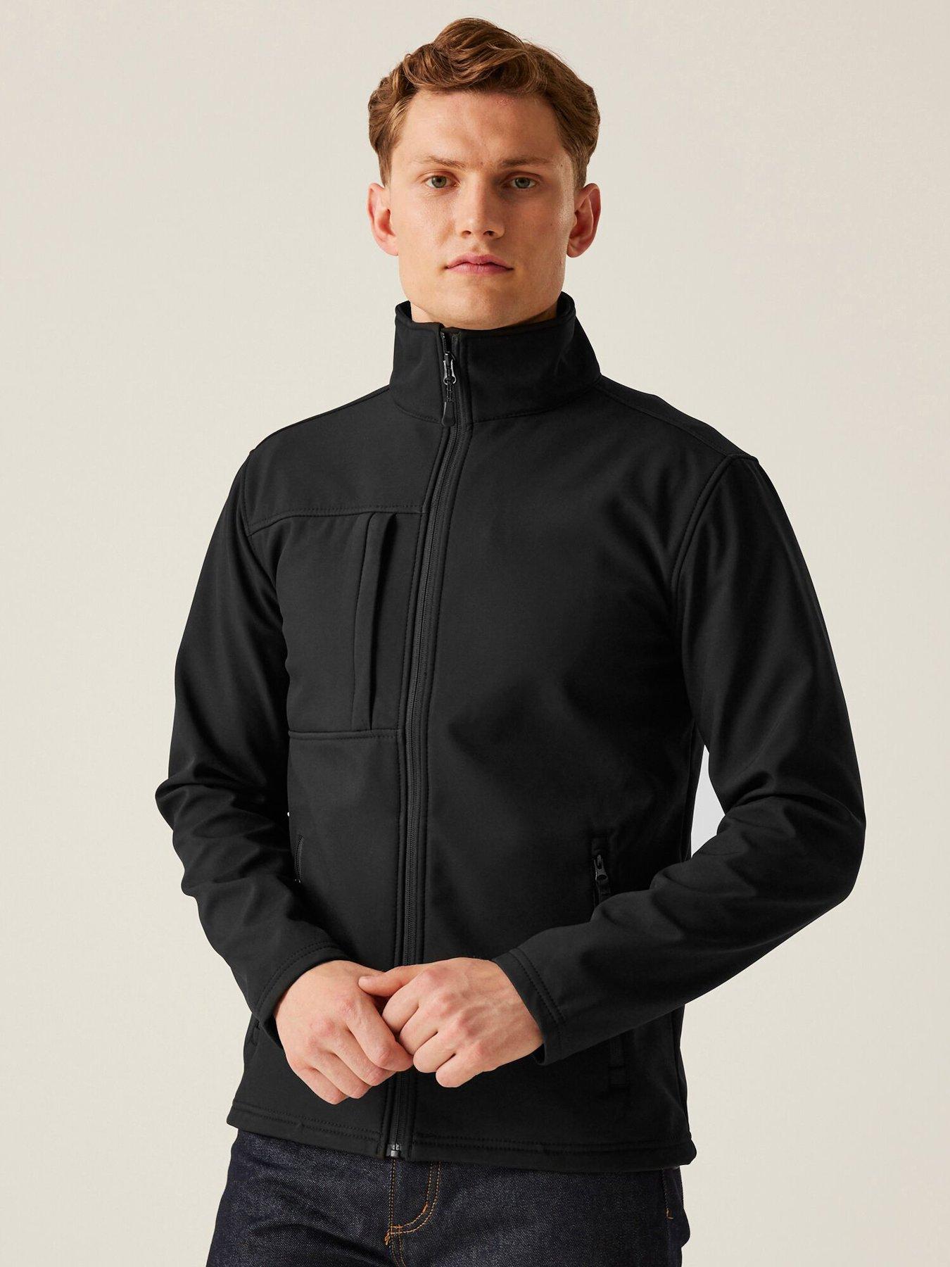 Regatta Mens Professional Workwear Octagon Ii Printable 3 Layer Softshell Jacket-black