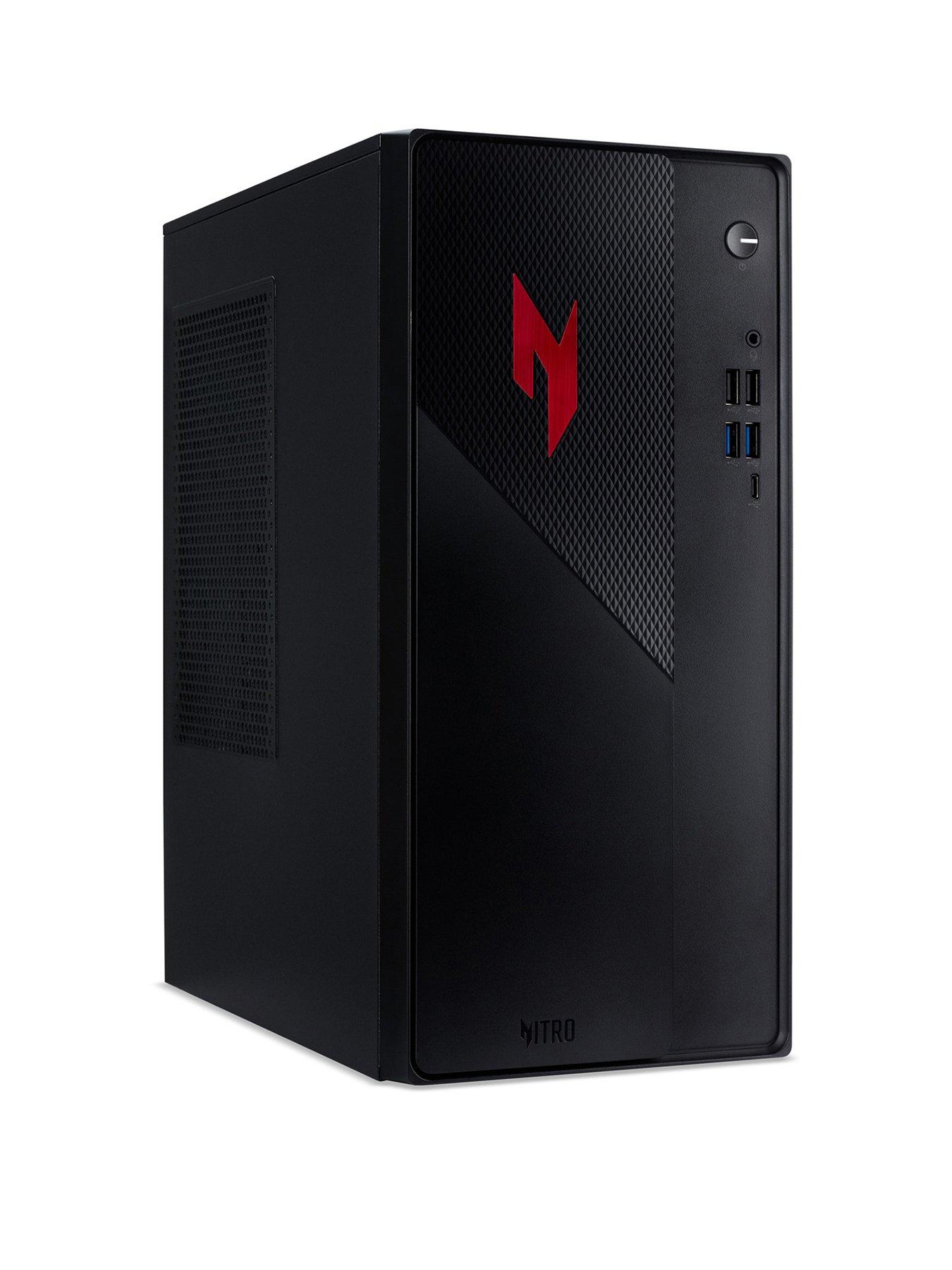 Image 1 of 8 of Acer Nitro N20-101 Gaming Desktop - GeForce RTX 5050 - Intel Core 5 - 16GB RAM - 512GB - Black
