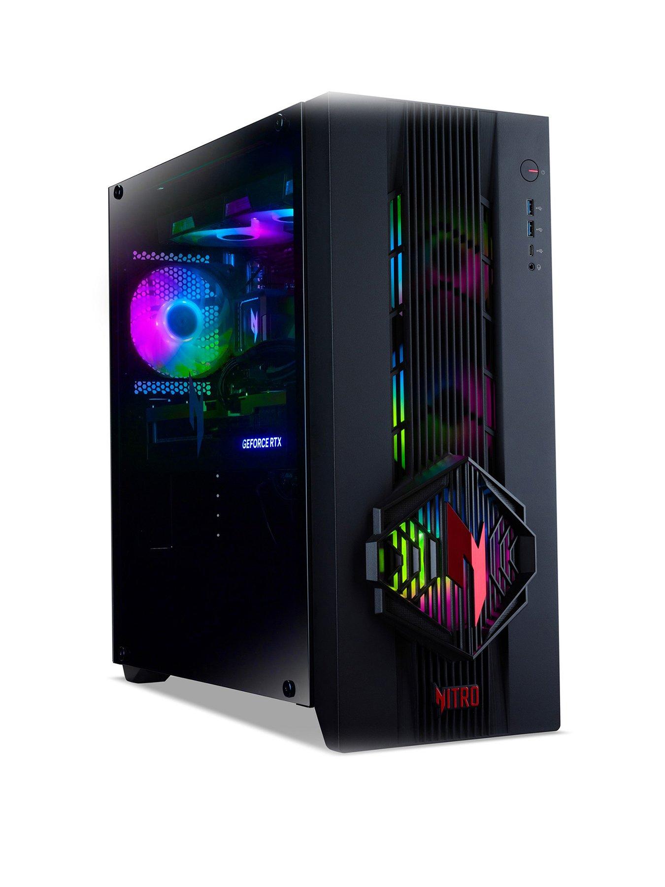 Image 1 of 8 of Acer Nitro N70 Gaming Desktop - GeForce RTX 5080 - AMD Ryzen 7 - 32GB RAM - 2TB - Black