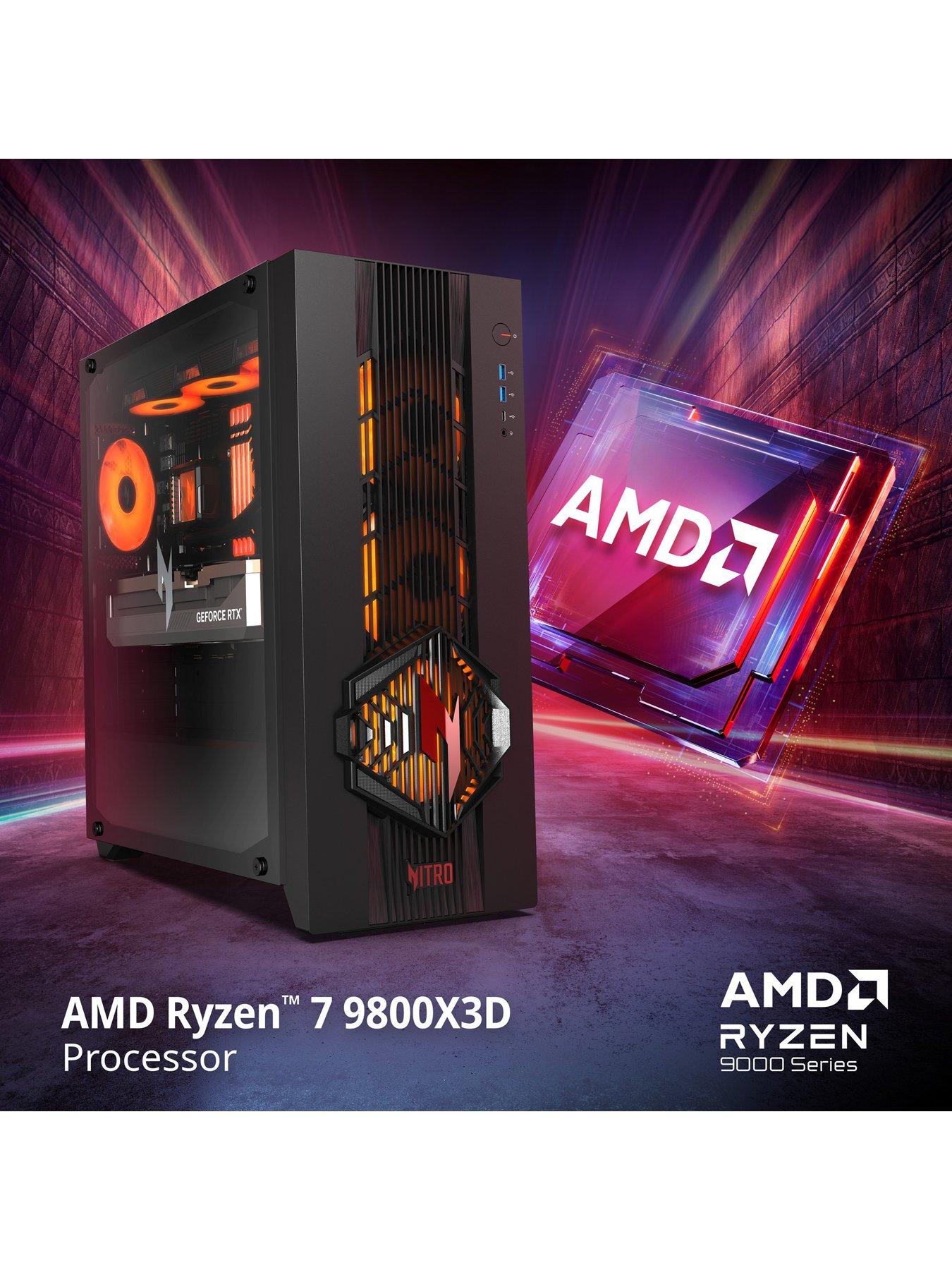 Image 2 of 8 of Acer Nitro N70 Gaming Desktop - GeForce RTX 5080 - AMD Ryzen 7 - 32GB RAM - 2TB - Black
