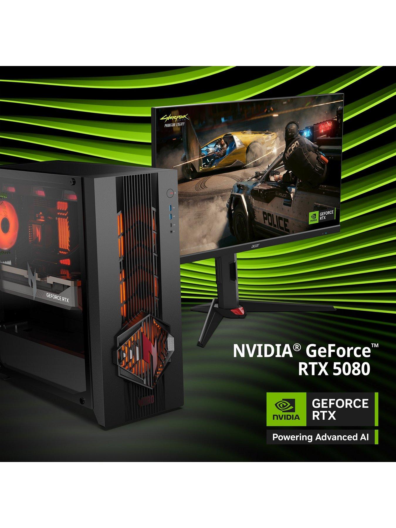 Image 3 of 8 of Acer Nitro N70 Gaming Desktop - GeForce RTX 5080 - AMD Ryzen 7 - 32GB RAM - 2TB - Black