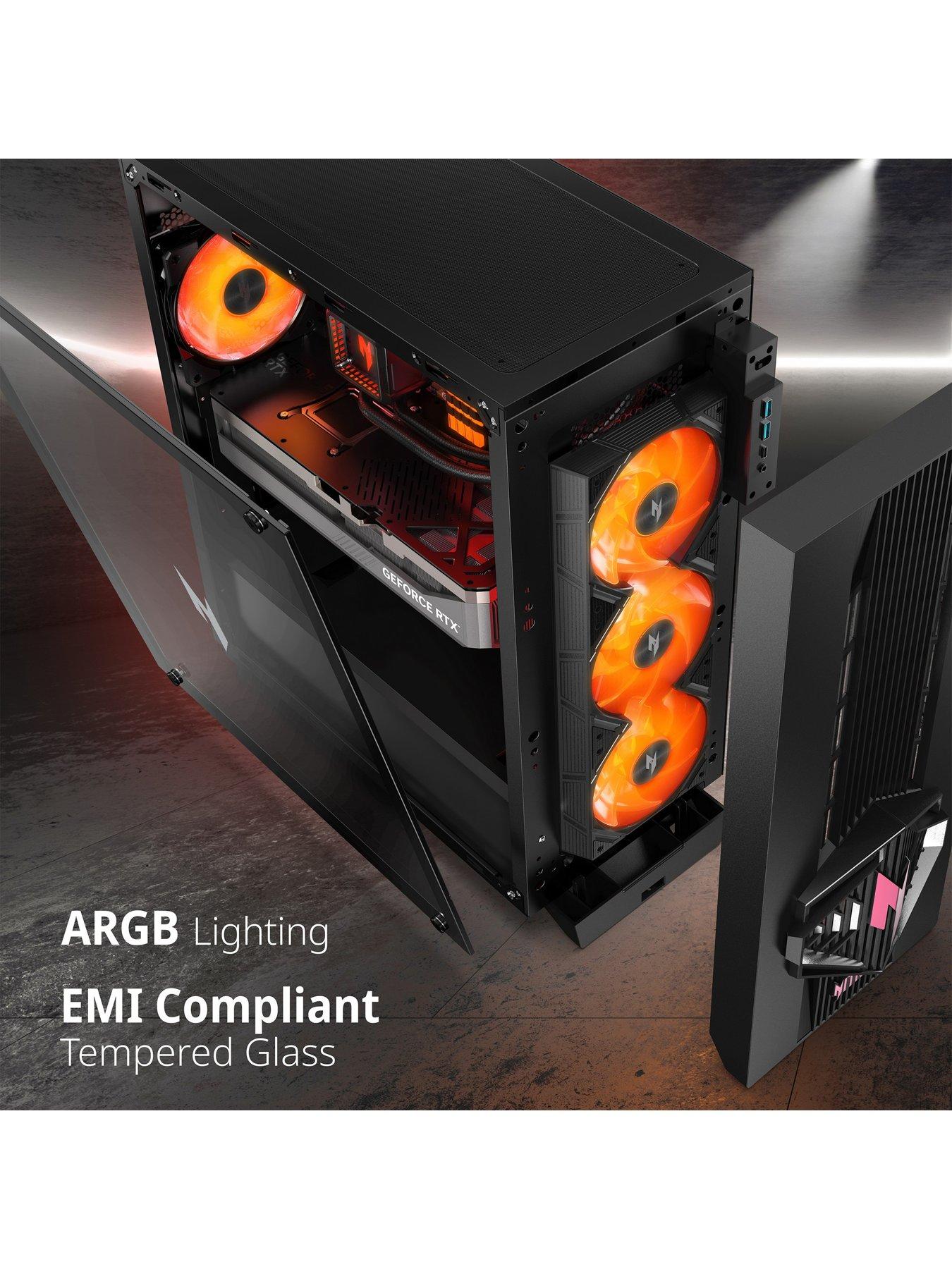 Image 6 of 8 of Acer Nitro N70 Gaming Desktop - GeForce RTX 5080 - AMD Ryzen 7 - 32GB RAM - 2TB - Black