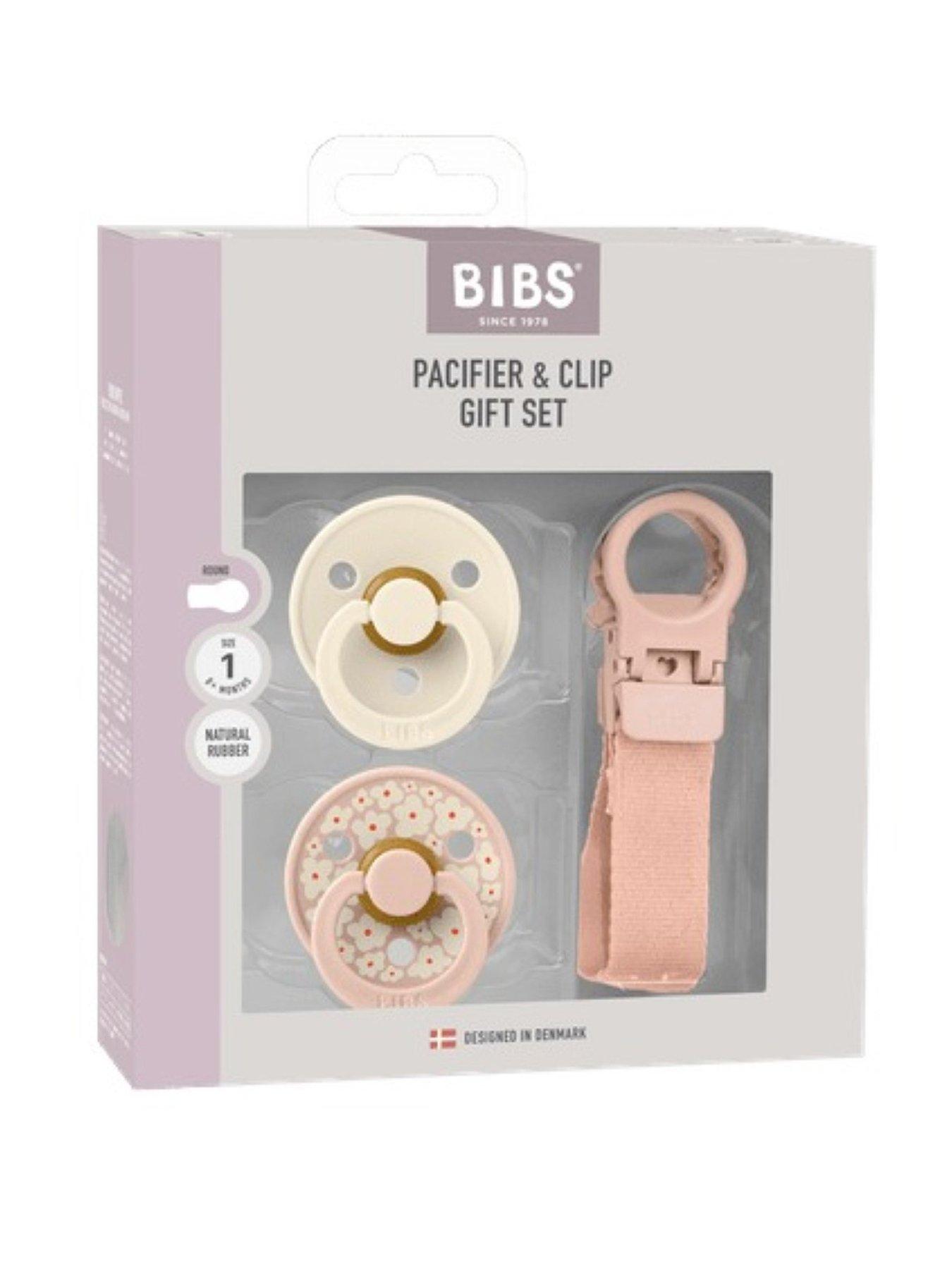 Image 2 of 2 of BIBS Colour Pacifier & Loop Clip Gift Set Latex Size 1 - Blush