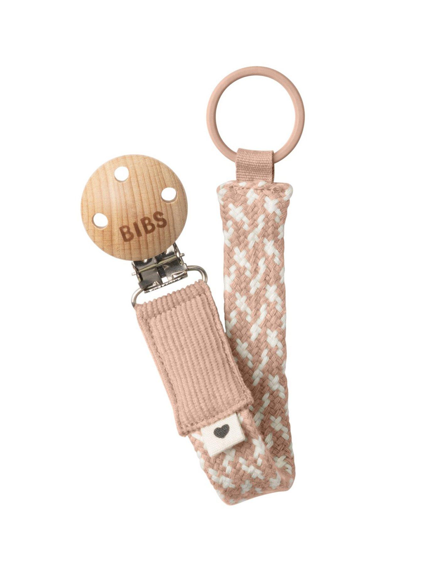 BIBS Pacifier Clip Braided - Blush/Ivory