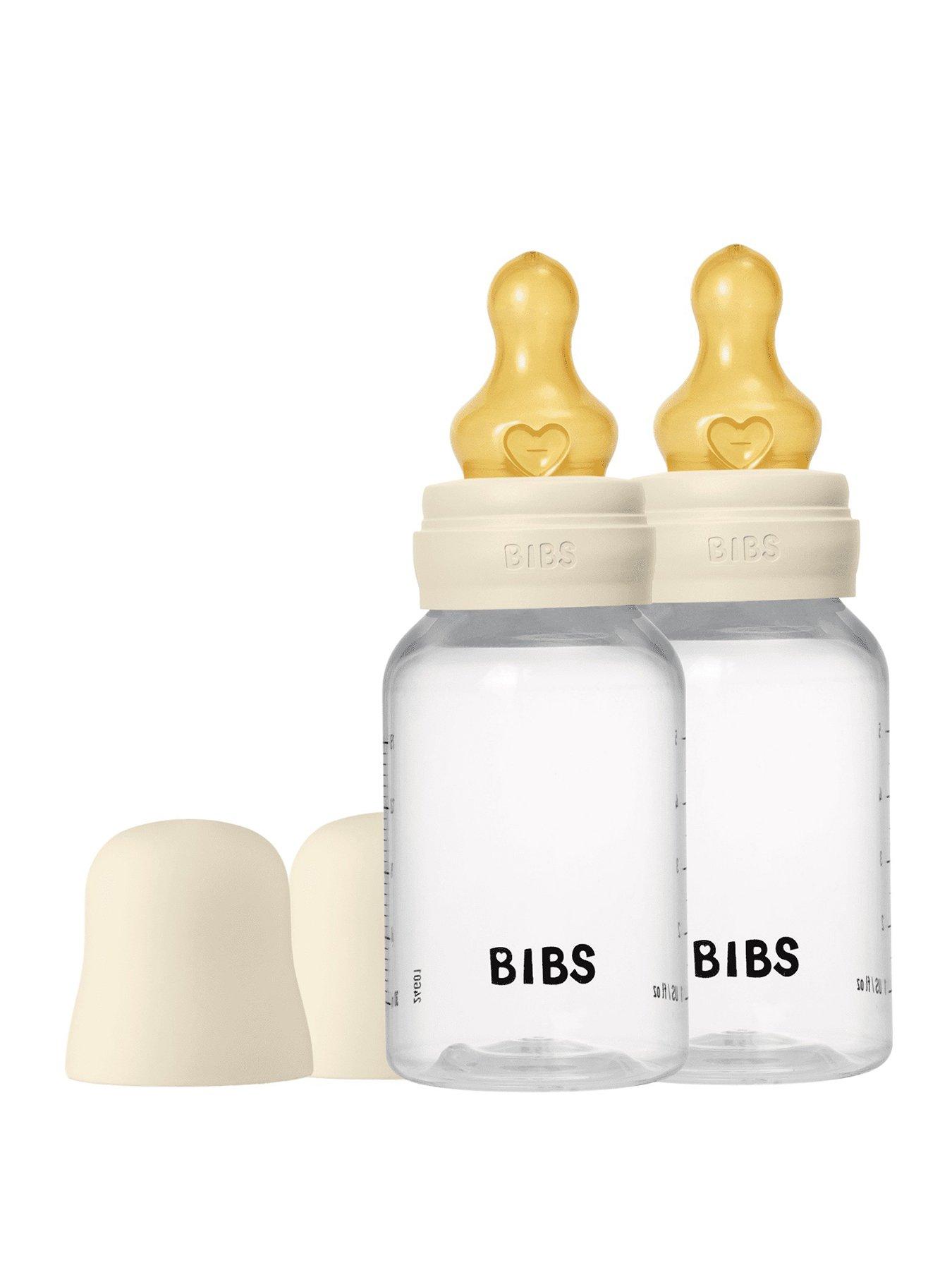 Image 2 of 3 of BIBS Baby Bottle Round Latex 2 pack 150 ml Slow Flow - Ivory