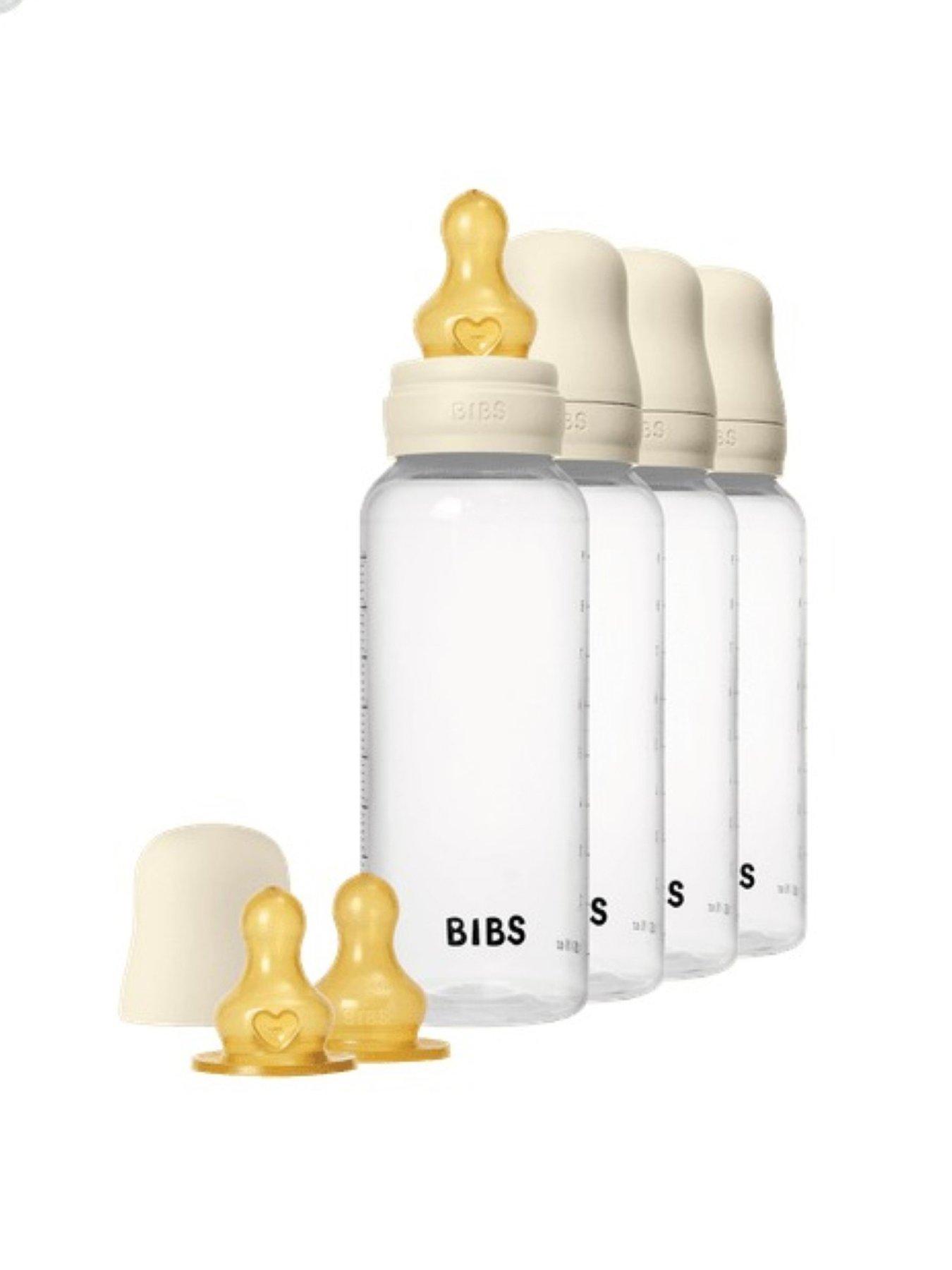 BIBS Baby Bottle Round Latex 4 pack 270 ml - Ivory