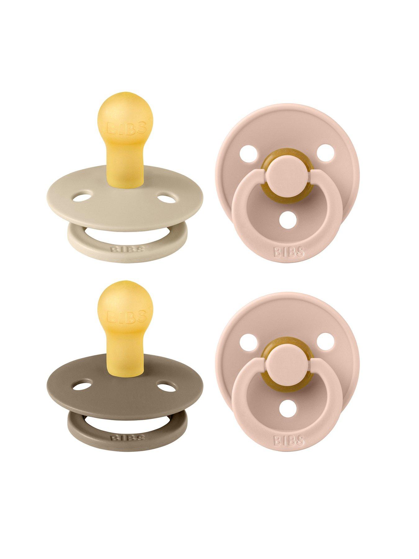Image 1 of 3 of BIBS Pacifier Colour 4 PACK Latex Size 1 - Baby Blush BUNDLE
