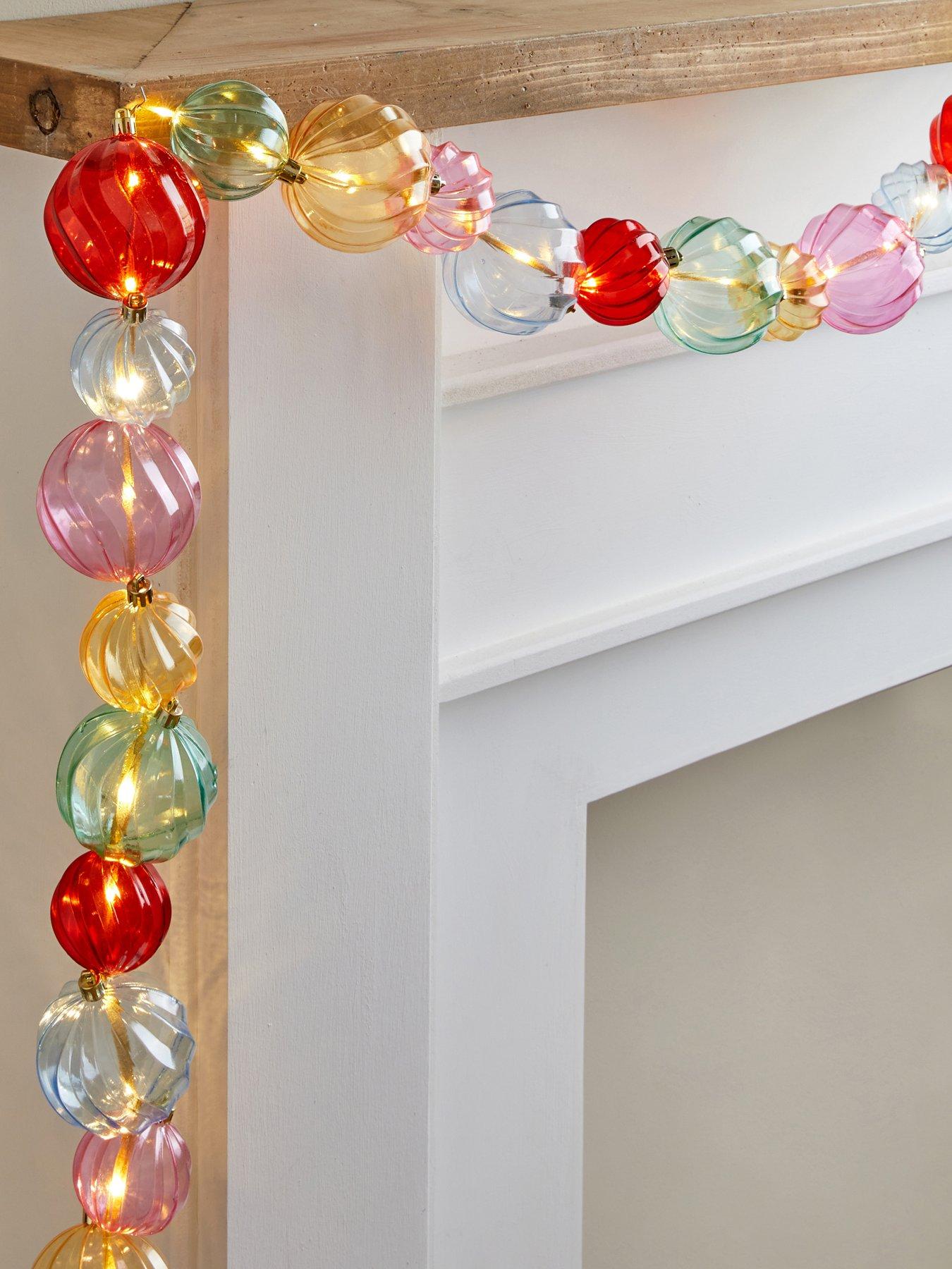 Image 1 of 4 of The Very Collection 180cm Light Up Coloured Baubles Christmas&nbsp;Garland