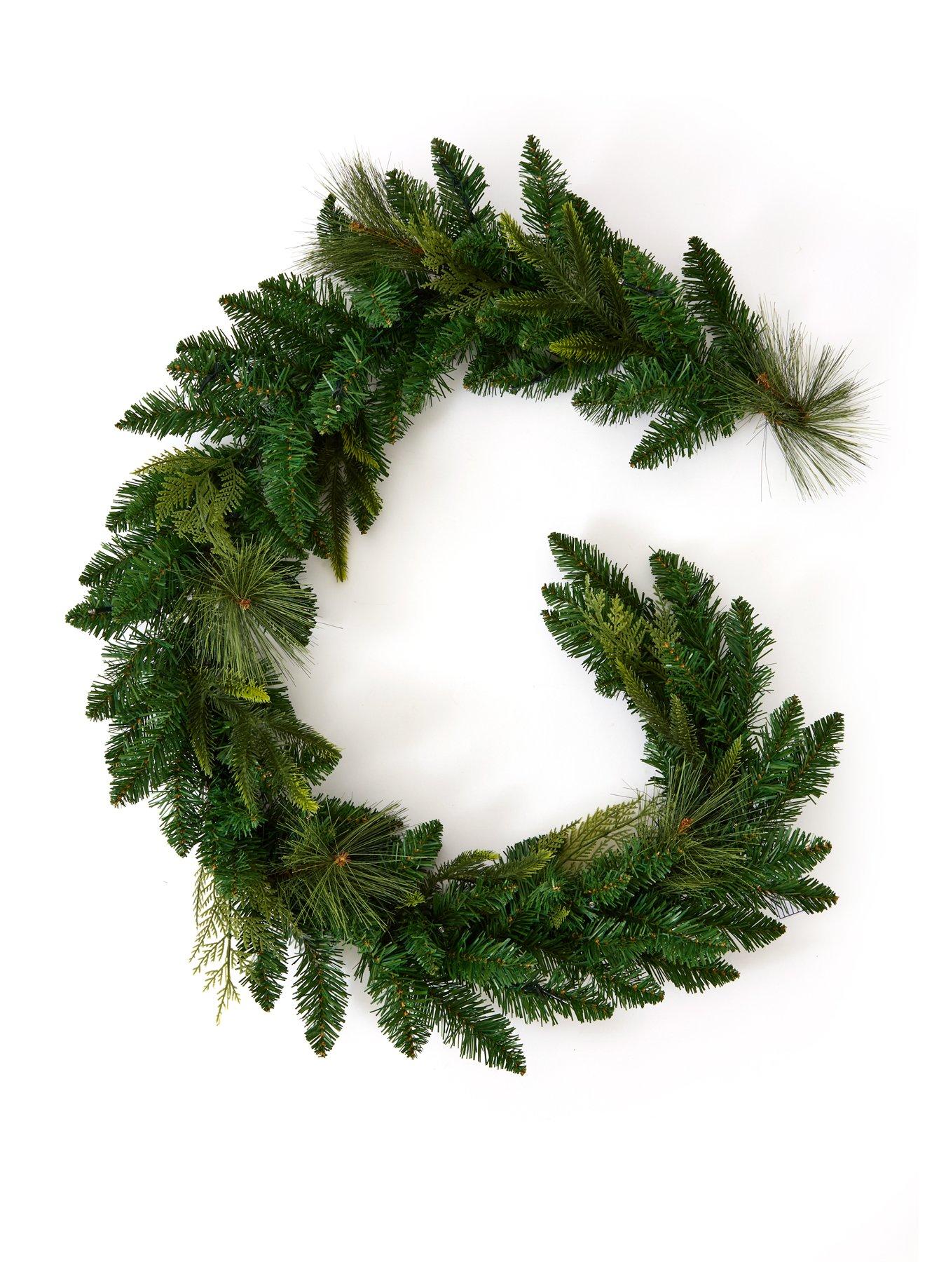 Image 2 of 5 of The Very Collection 6ft Prelit Mixed Leaf Christmas&nbsp;Garland