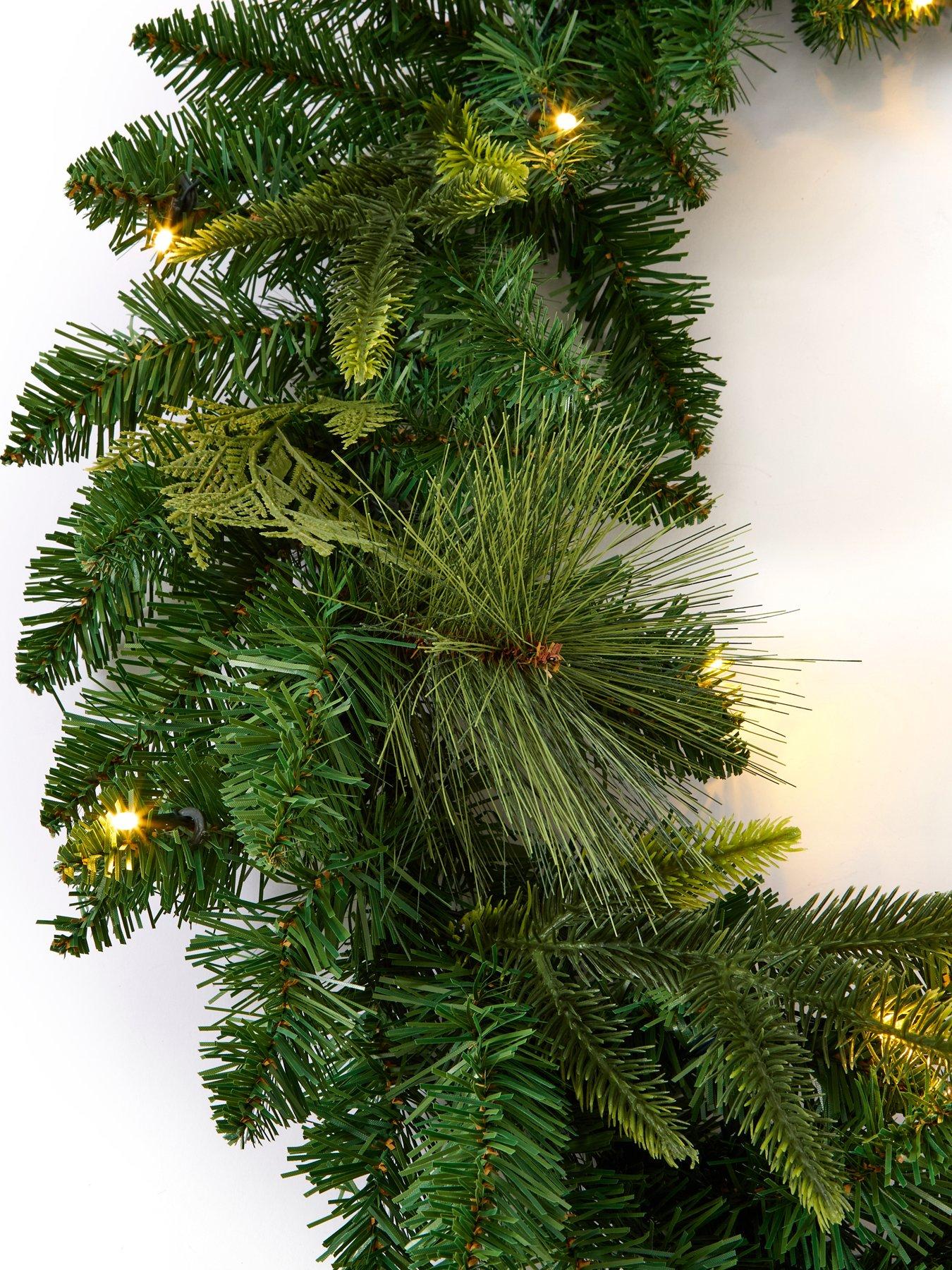 Image 4 of 5 of The Very Collection 6ft Prelit Mixed Leaf Christmas&nbsp;Garland