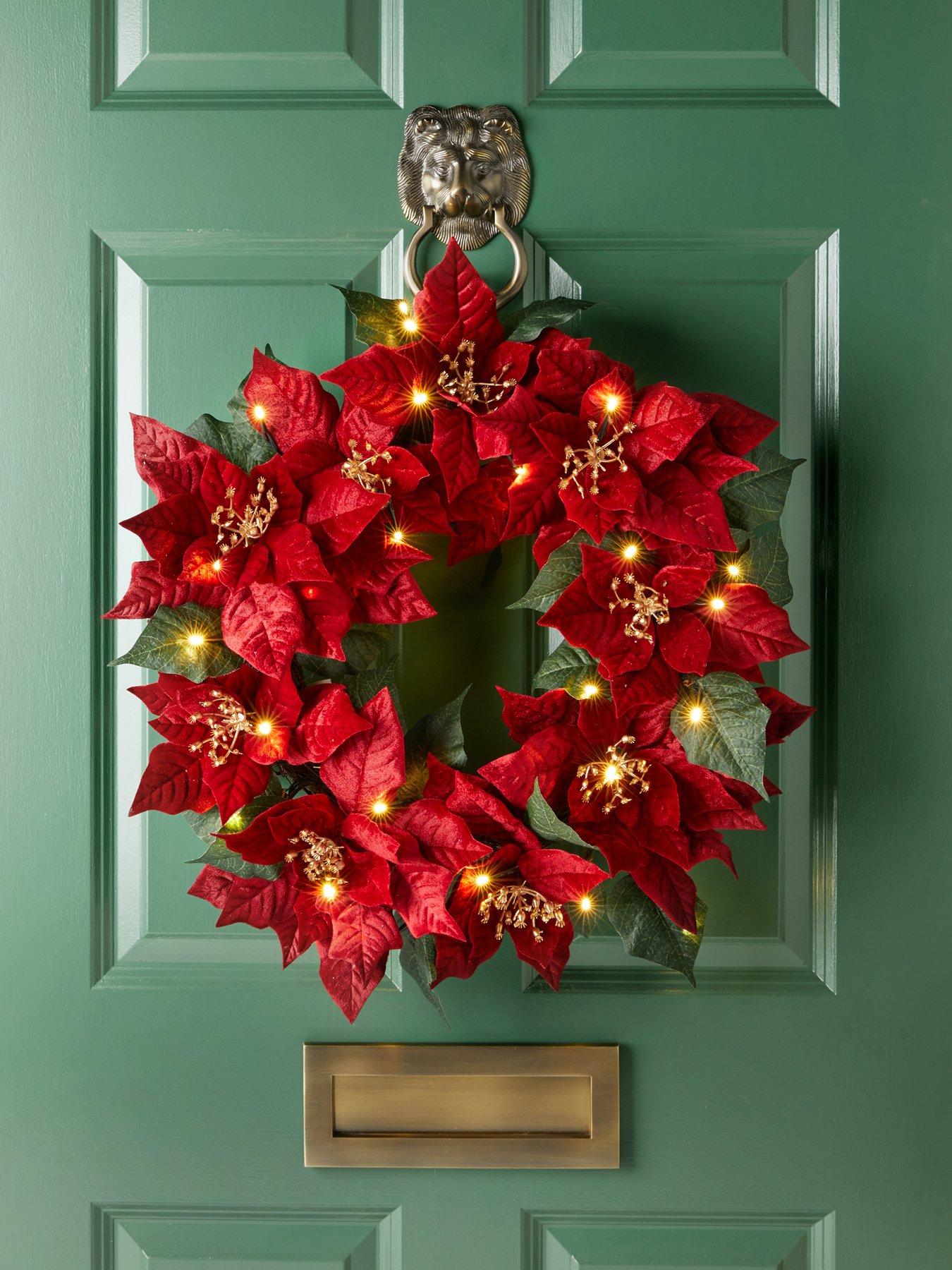 The Very Collection Poinsettia Red Wreath