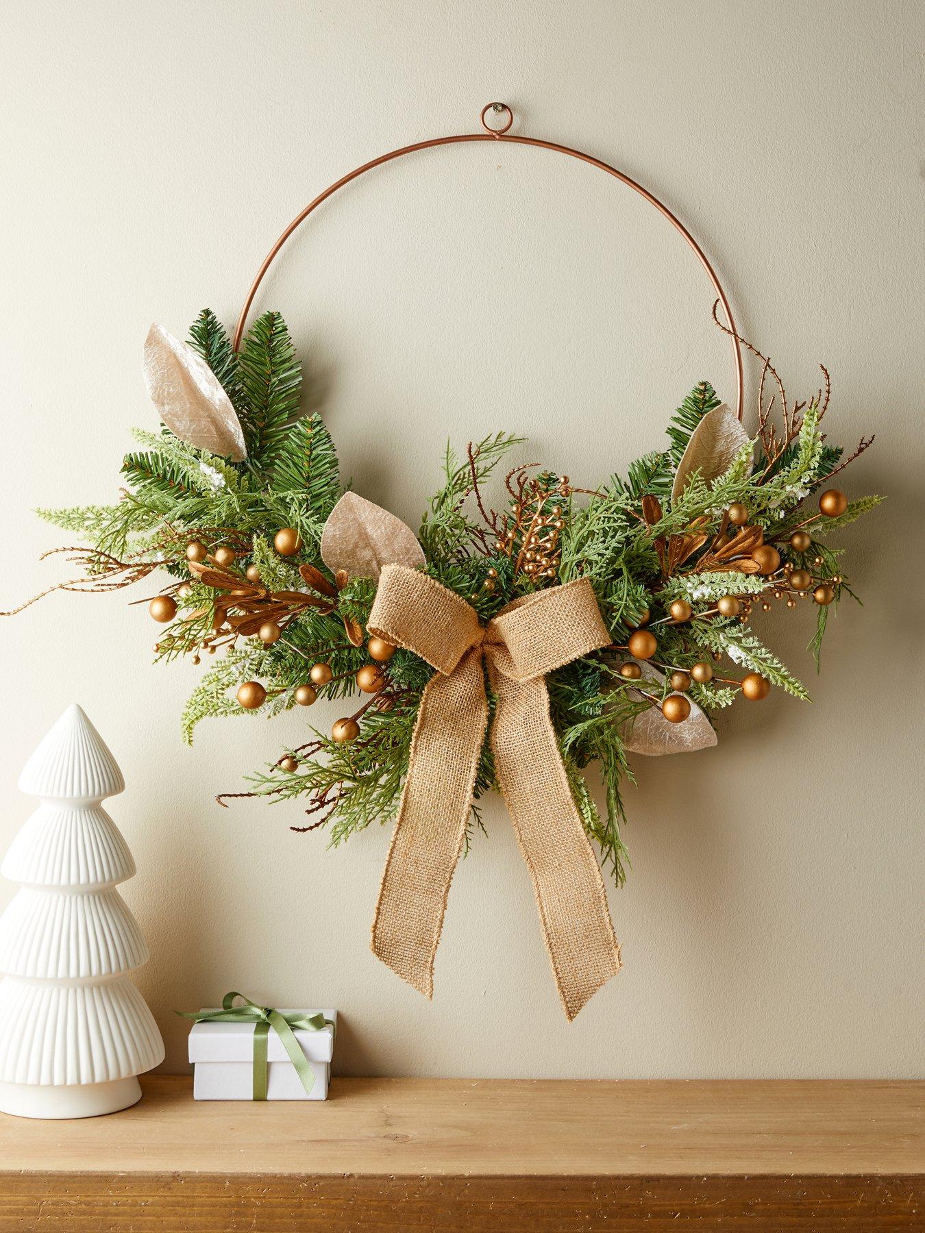 Image 1 of 4 of The Very Collection Half Wreath With Hessian Bow