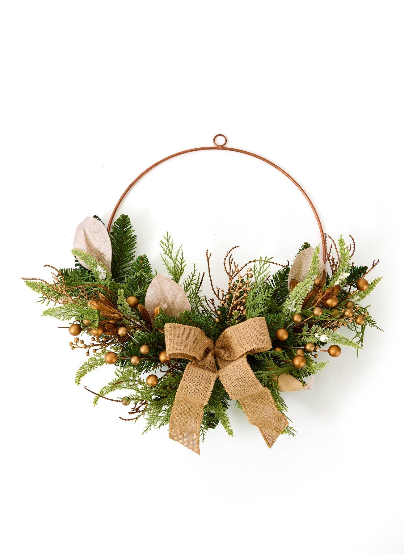 Image 2 of 4 of The Very Collection Half Wreath With Hessian Bow