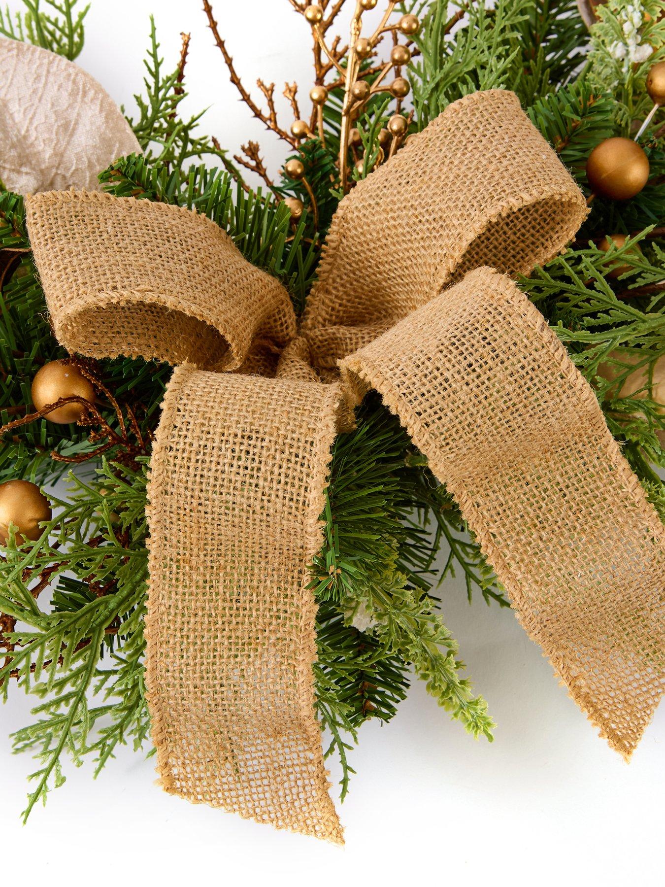Image 3 of 4 of The Very Collection Half Wreath With Hessian Bow