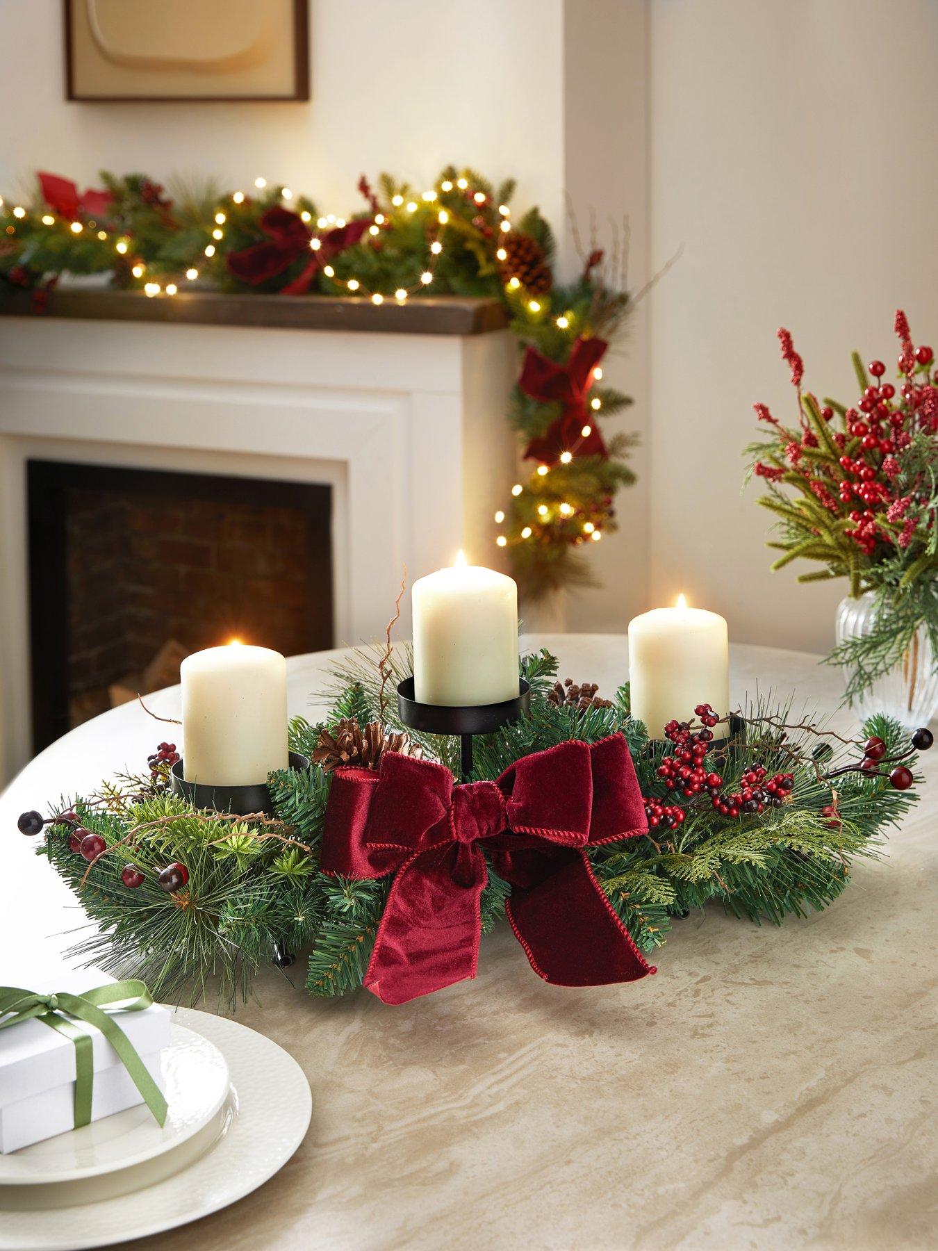 The Very Collection Pinecones And Red Berries Table Centerpiece