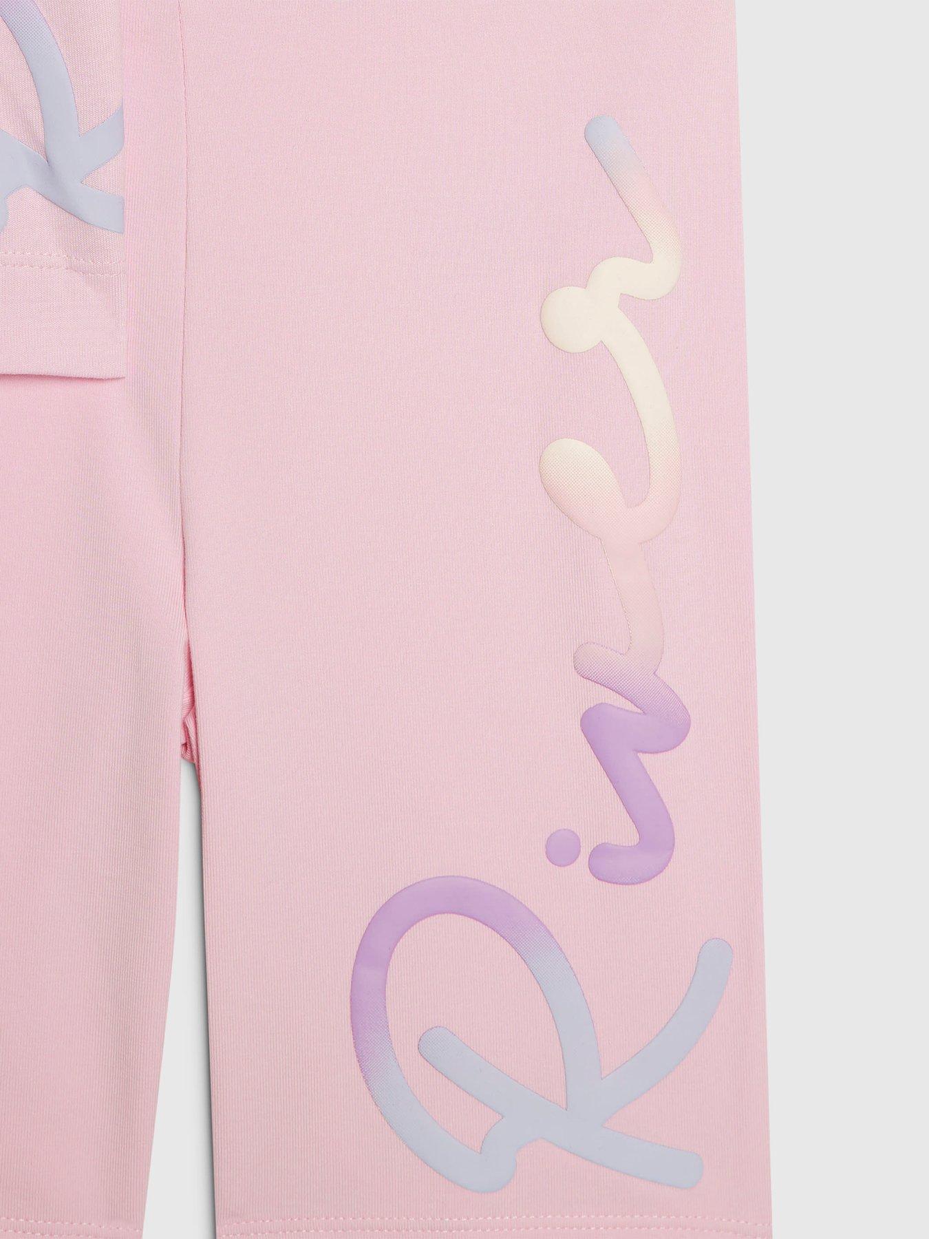Image 3 of 4 of River Island Girls Rainbow Shorts Set - Pink