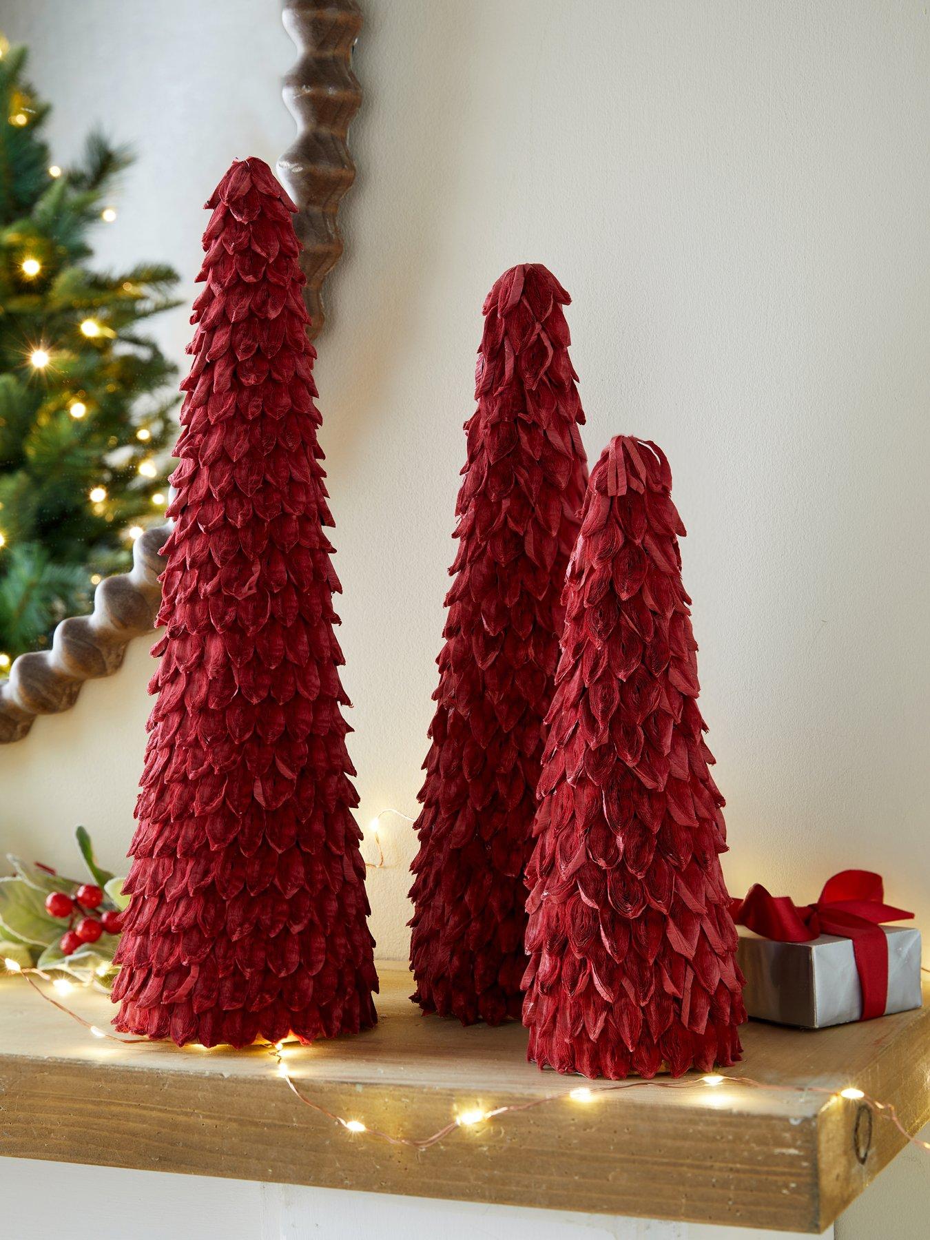The Very Collection Set of 3 Red Paper Cone Christmas Trees
