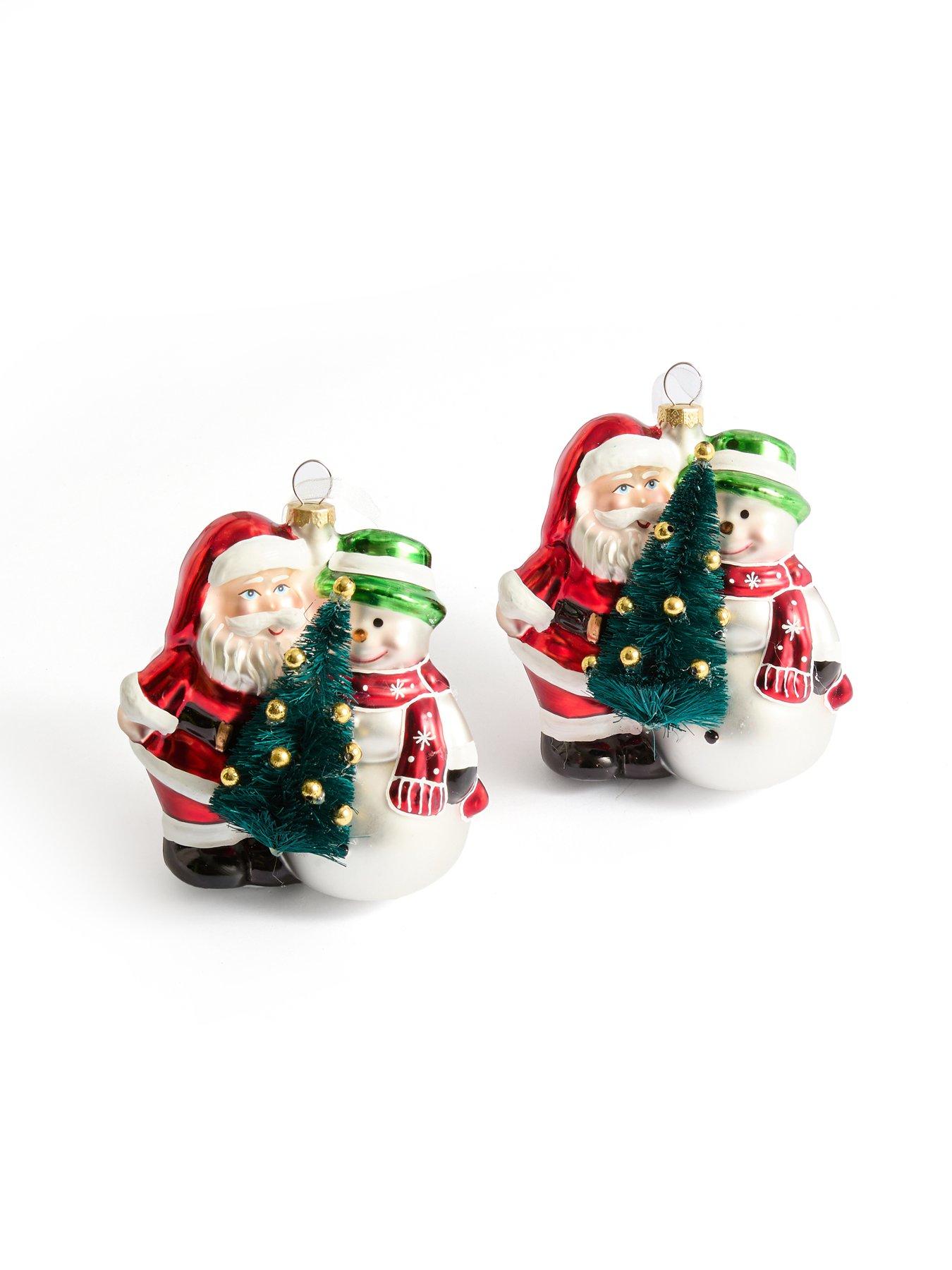 Image 2 of 3 of The Very Collection Set of 2&nbsp;Santa&nbsp;and Snowman Christmas Tree Decorations