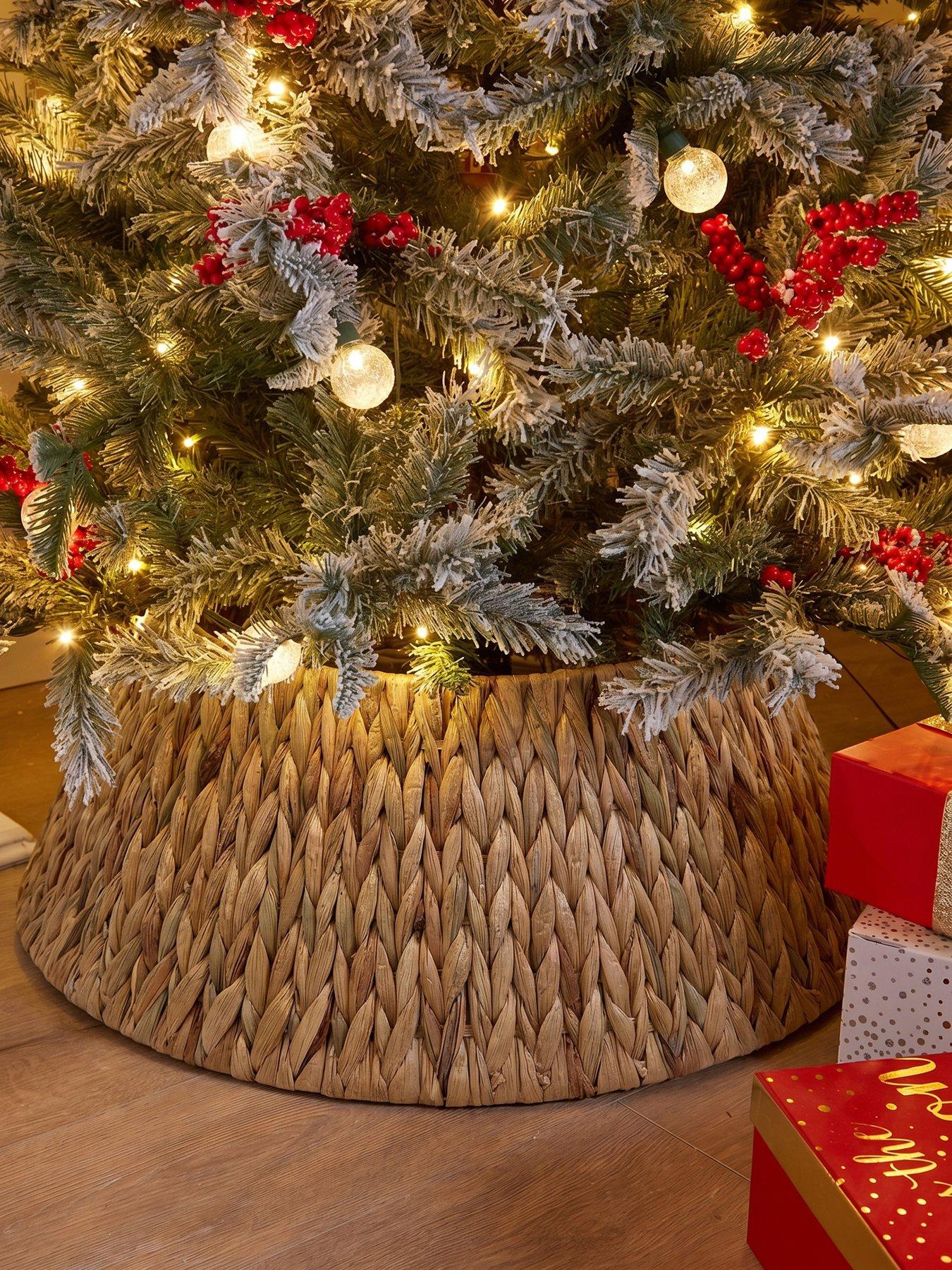 Image 1 of 7 of The Very Collection Rattan Woven Christmas&nbsp;Tree Skirt