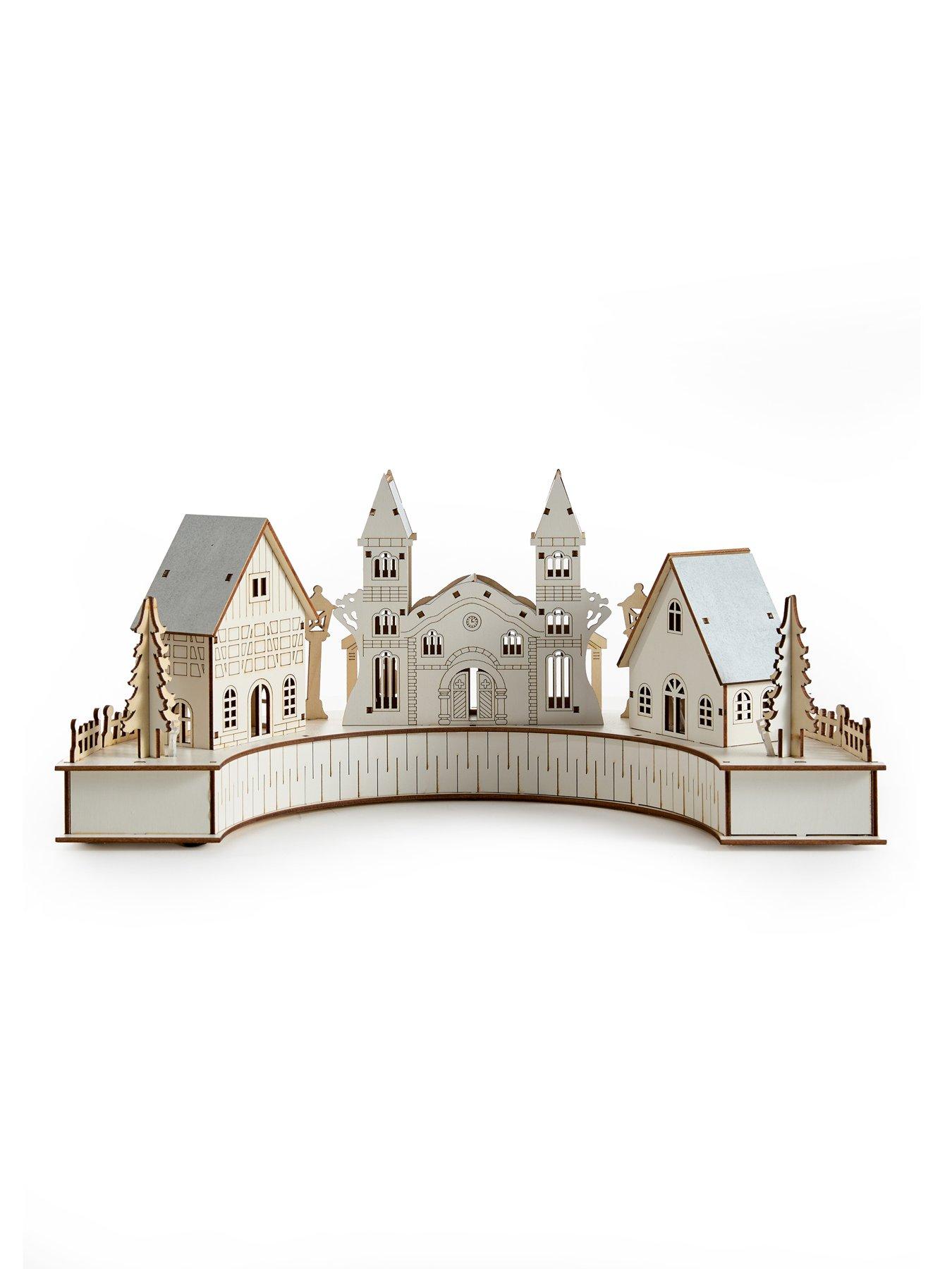 Image 2 of 7 of The Very Collection LED Wooden Church Scene