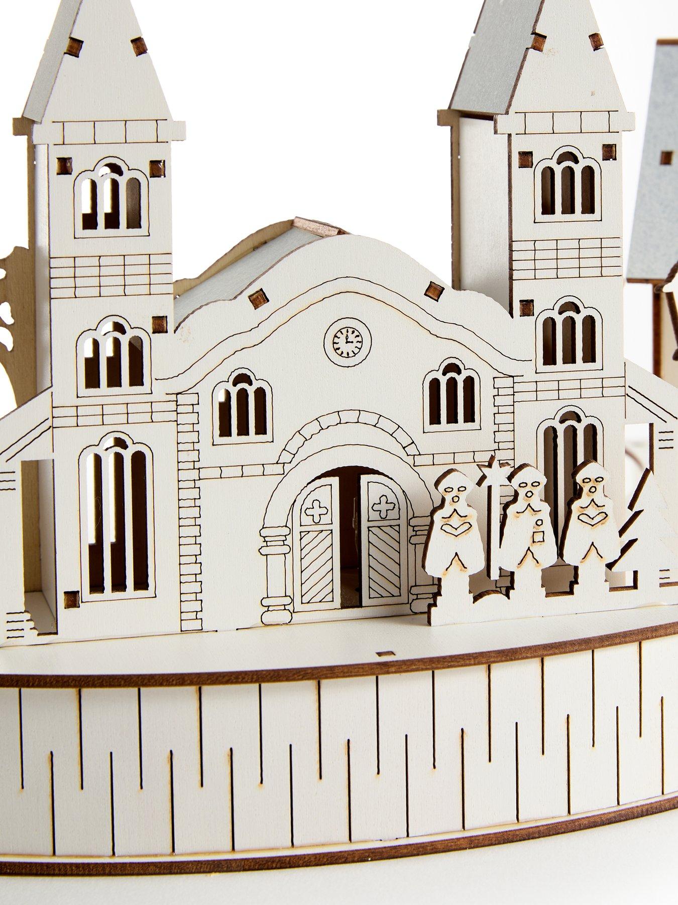 Image 7 of 7 of The Very Collection LED Wooden Church Scene