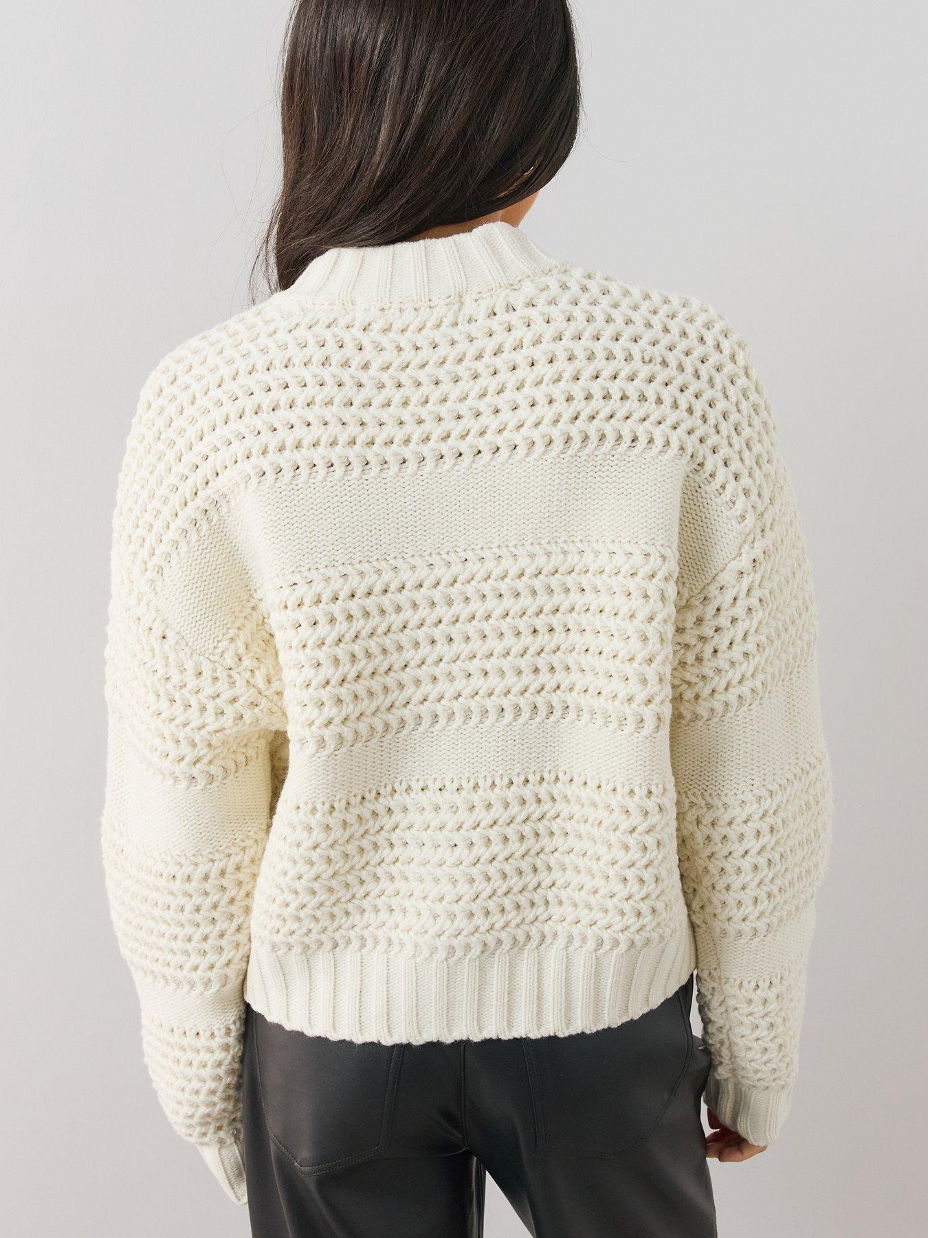 Image 2 of 6 of The Very Collection Womens Zip Through Knitted Bomber Cardigan - Cream