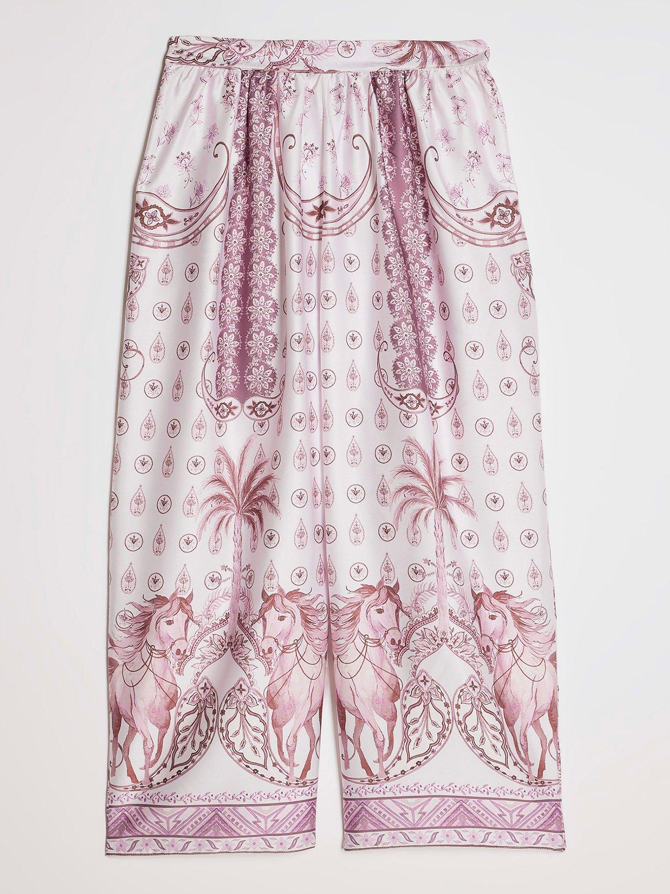 River Island Older Girls Satin Horse Trousers - Pink