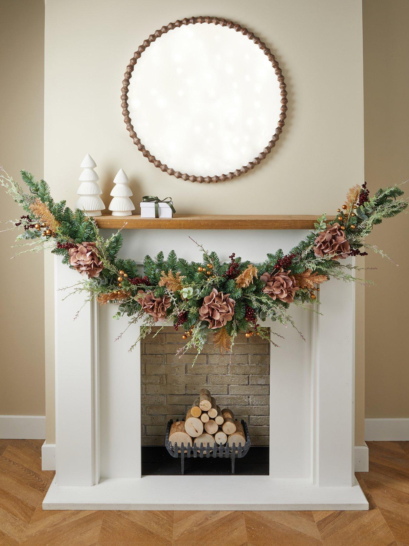 Image 1 of 4 of The Very Collection Hydrangea and Foliage Christmas Swag -&nbsp;Mauve