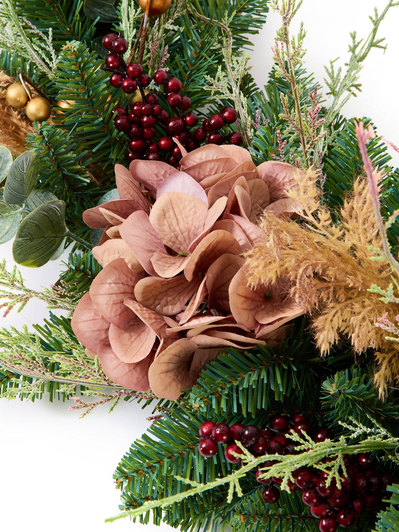 Image 3 of 4 of The Very Collection Hydrangea and Foliage Christmas Swag -&nbsp;Mauve