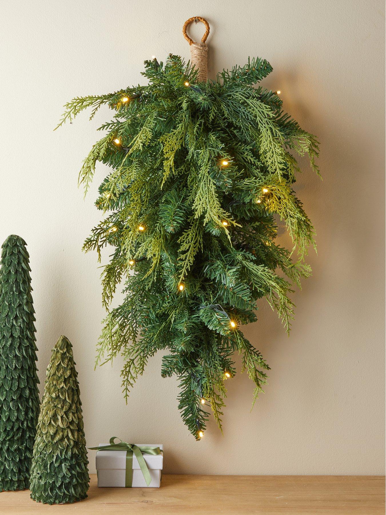 Image 1 of 5 of The Very Collection Evergreen Plain Teardrop Wreath
