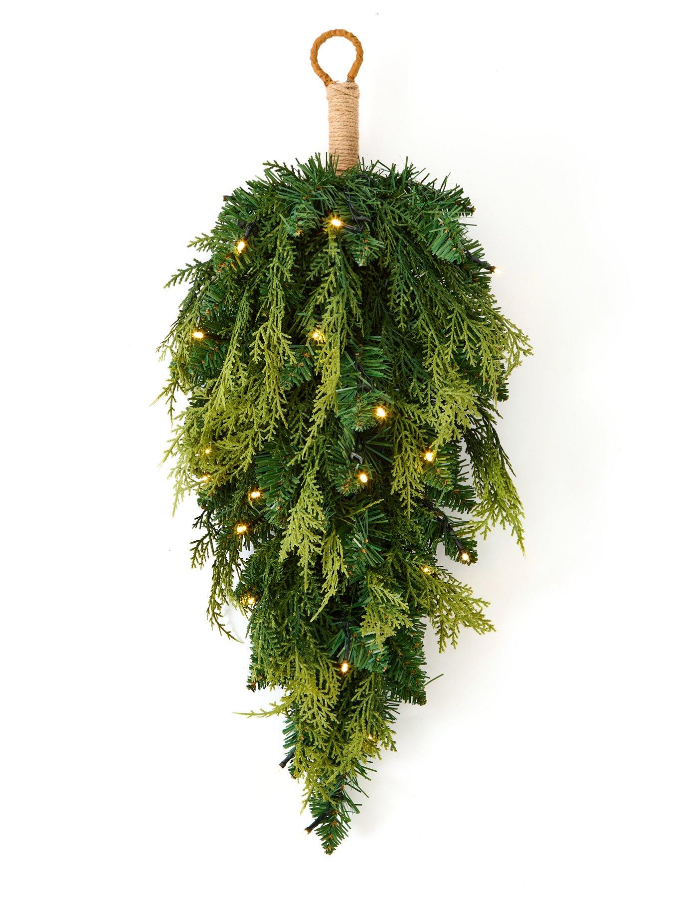 Image 3 of 5 of The Very Collection Evergreen Plain Teardrop Wreath