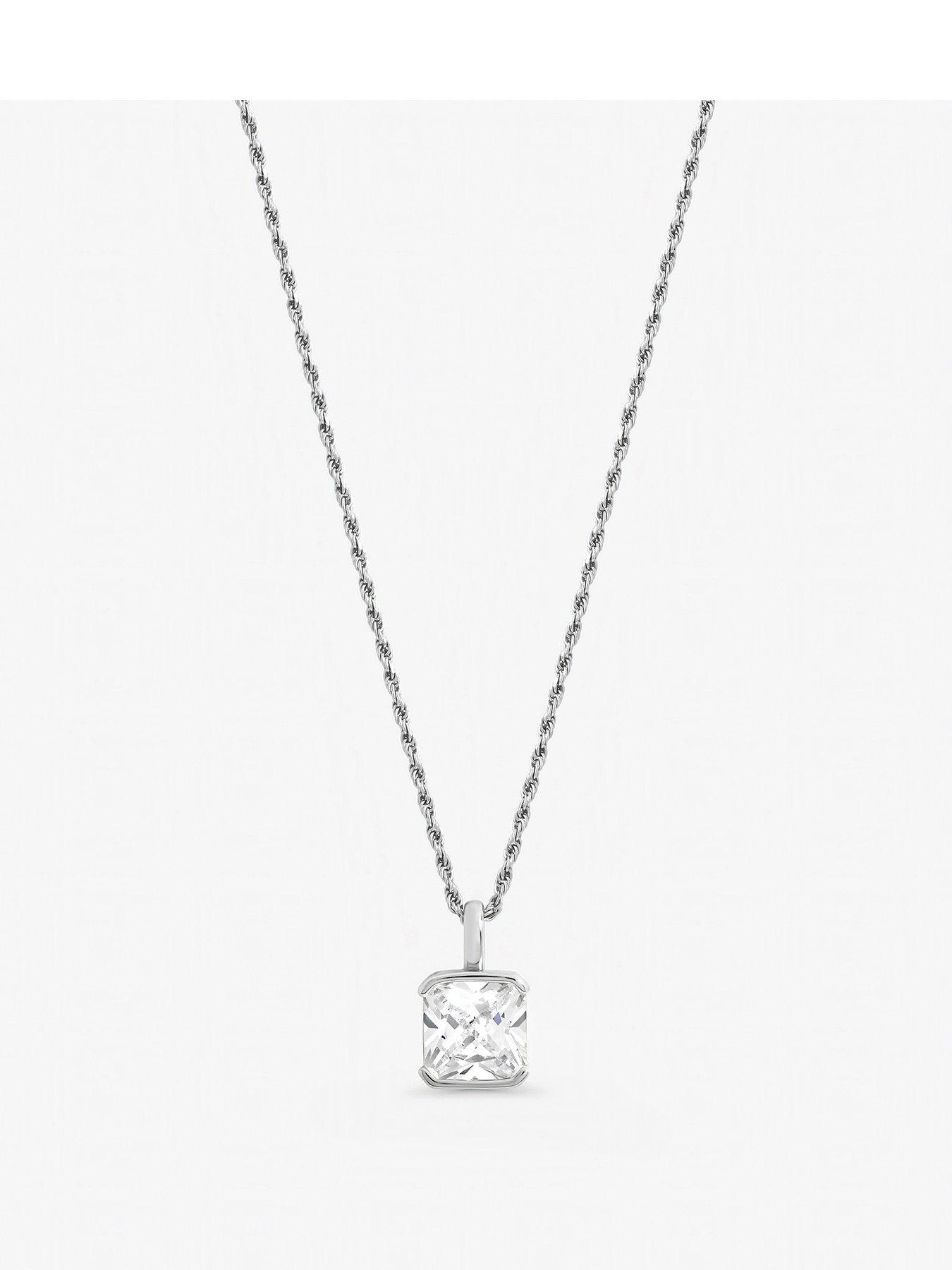 Inicio Inicio Sterling Silver Plated Cushion Pendant - Gift Pouch