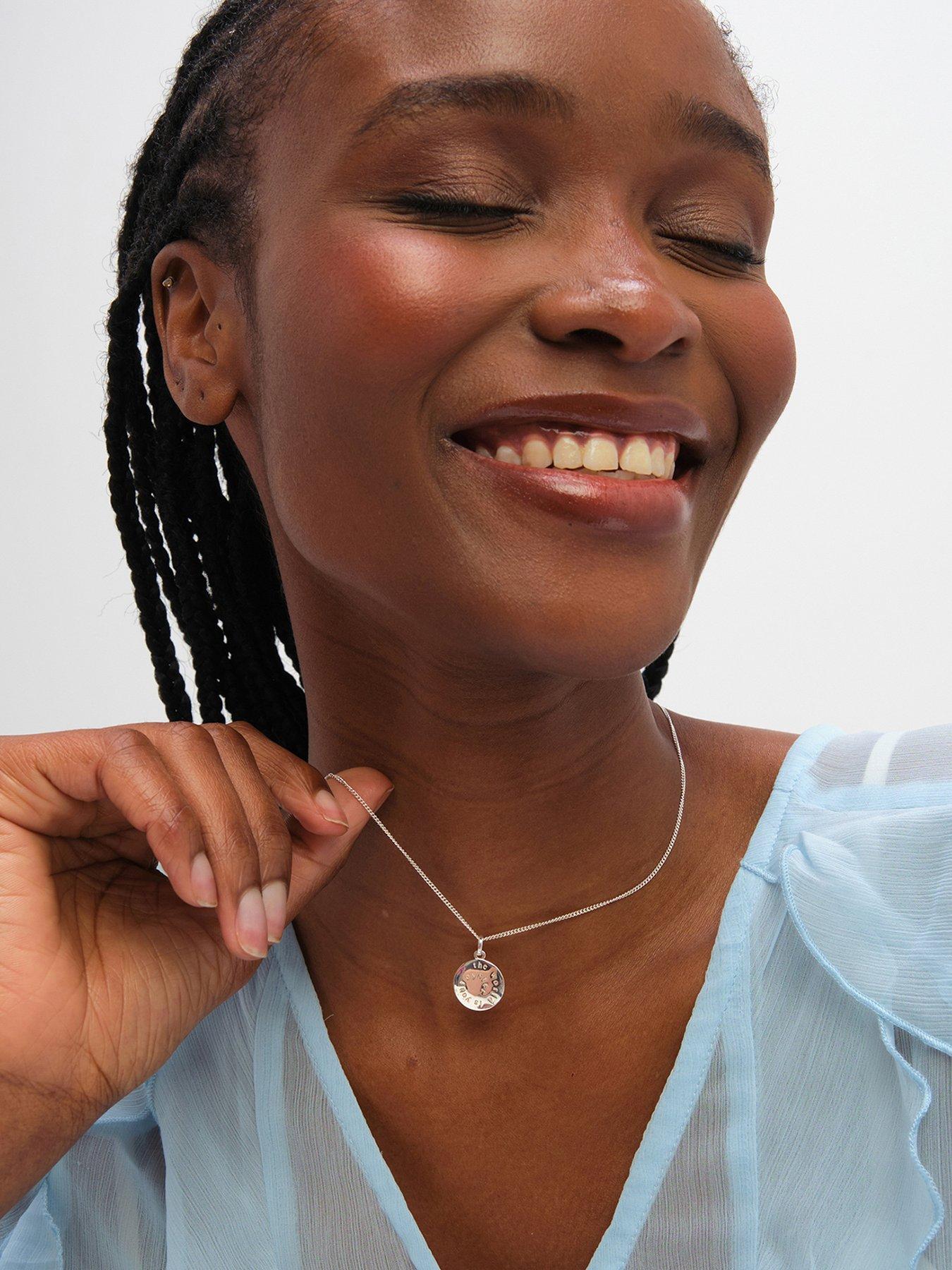 Inicio Inicio Sterling Silver Plated 'The World Is Your Oyster' Pendant - Gift Pouch